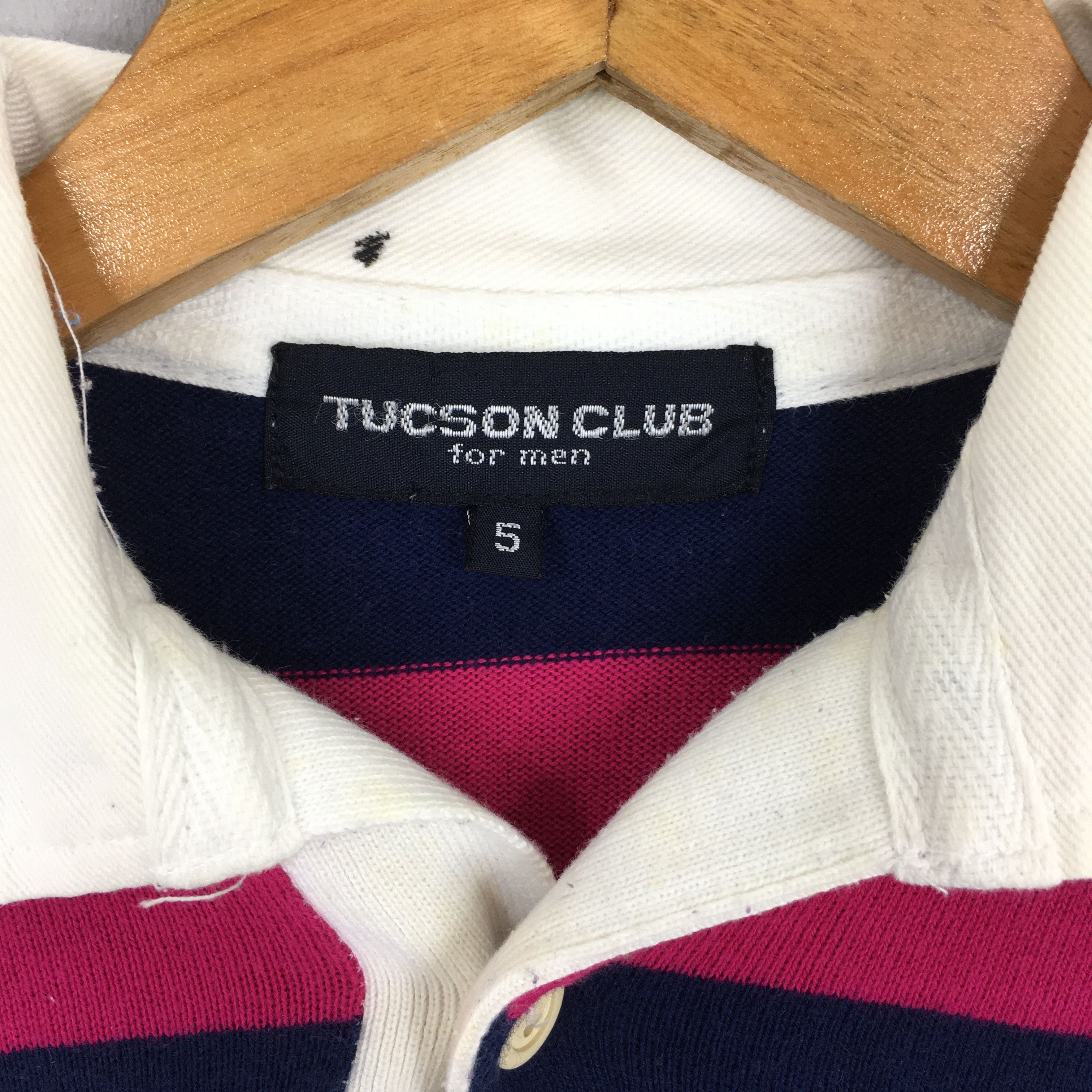 Vintage Tucson Club Multicolor Striped Rugby Shirt Large