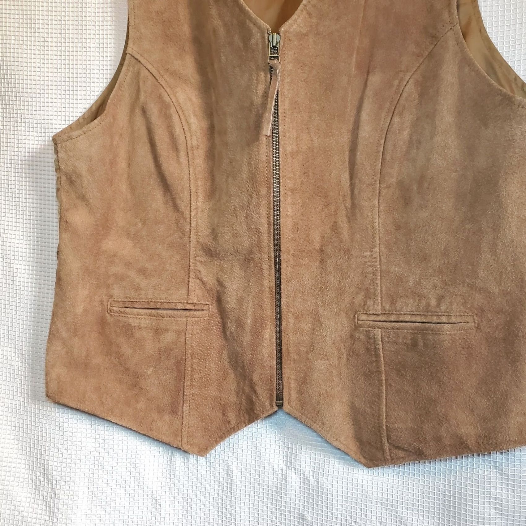Jantzen VINTAGE Jantzen Womens Vest L Leather Suede Full Zip Brown Western Biker Rodeo 80s 90s Size L / US 10 / IT 46 - 4 Thumbnail