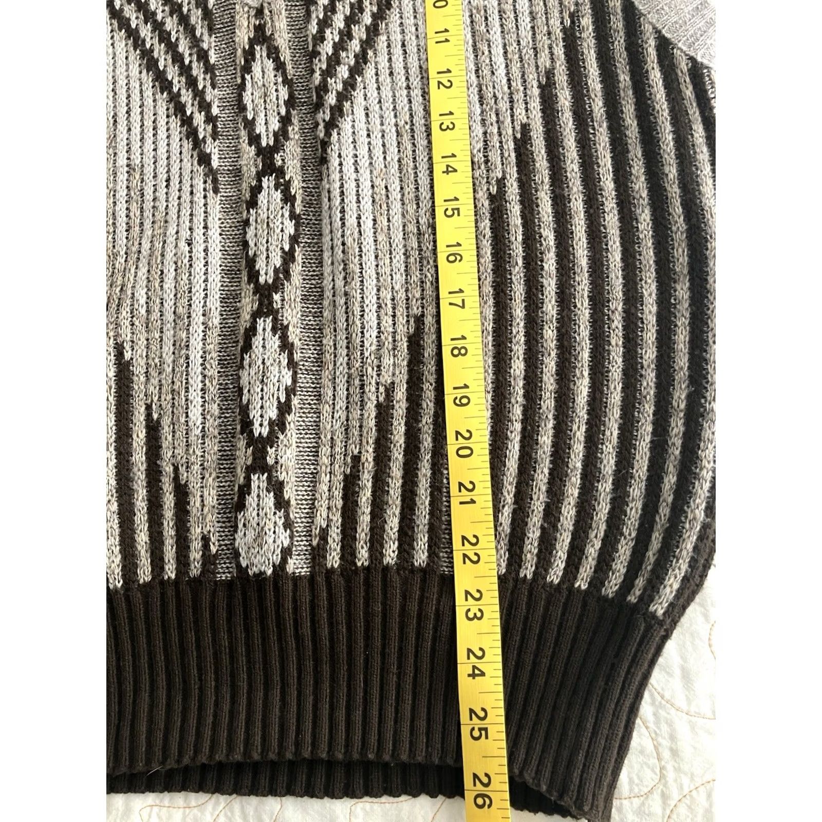 London Fog VINTAGE London Fog Sweater Vest Shirt Men L Brown Striped Wool Acrylic Grandpa USA Size US L / EU 52-54 / 3 - 5 Thumbnail