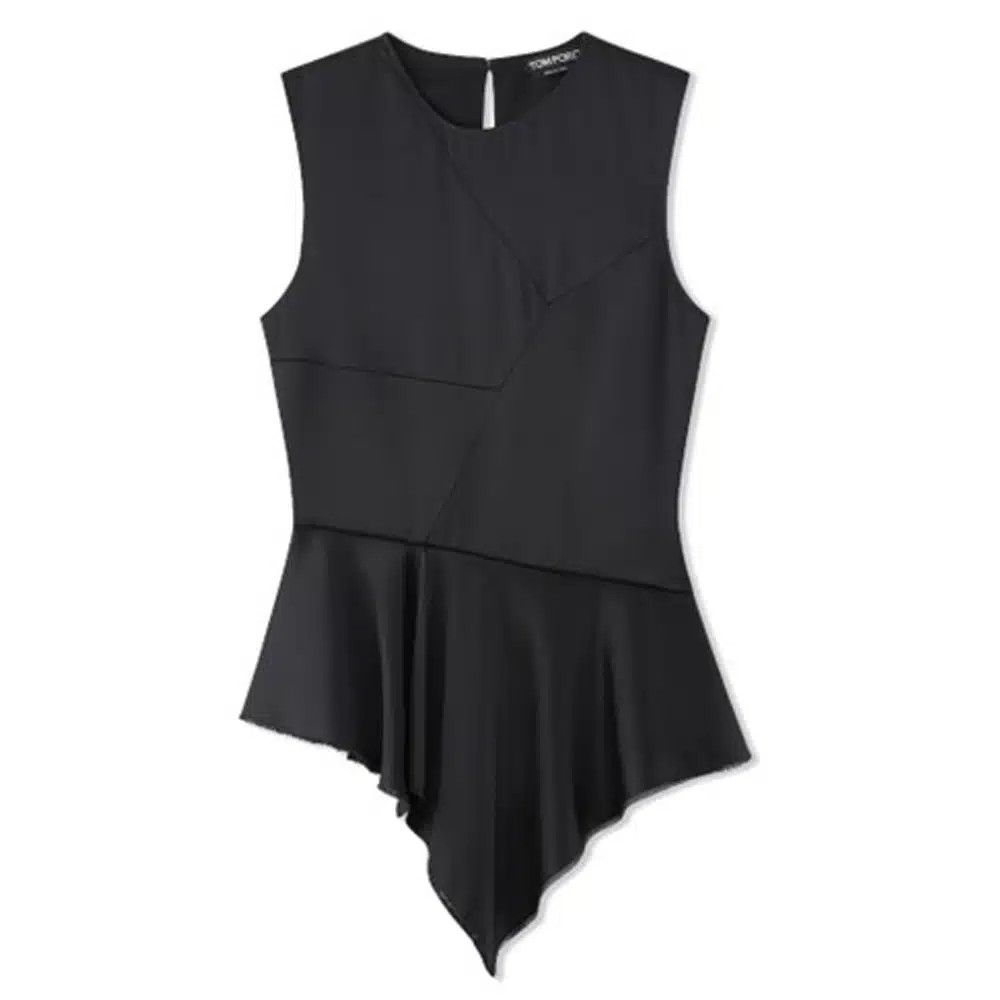 Tom Ford o1loc1c1124 TS2014 Double Faced Satin Peplum Top in Black Size XS / US 0-2 / IT 36-38 - 1 Thumbnail