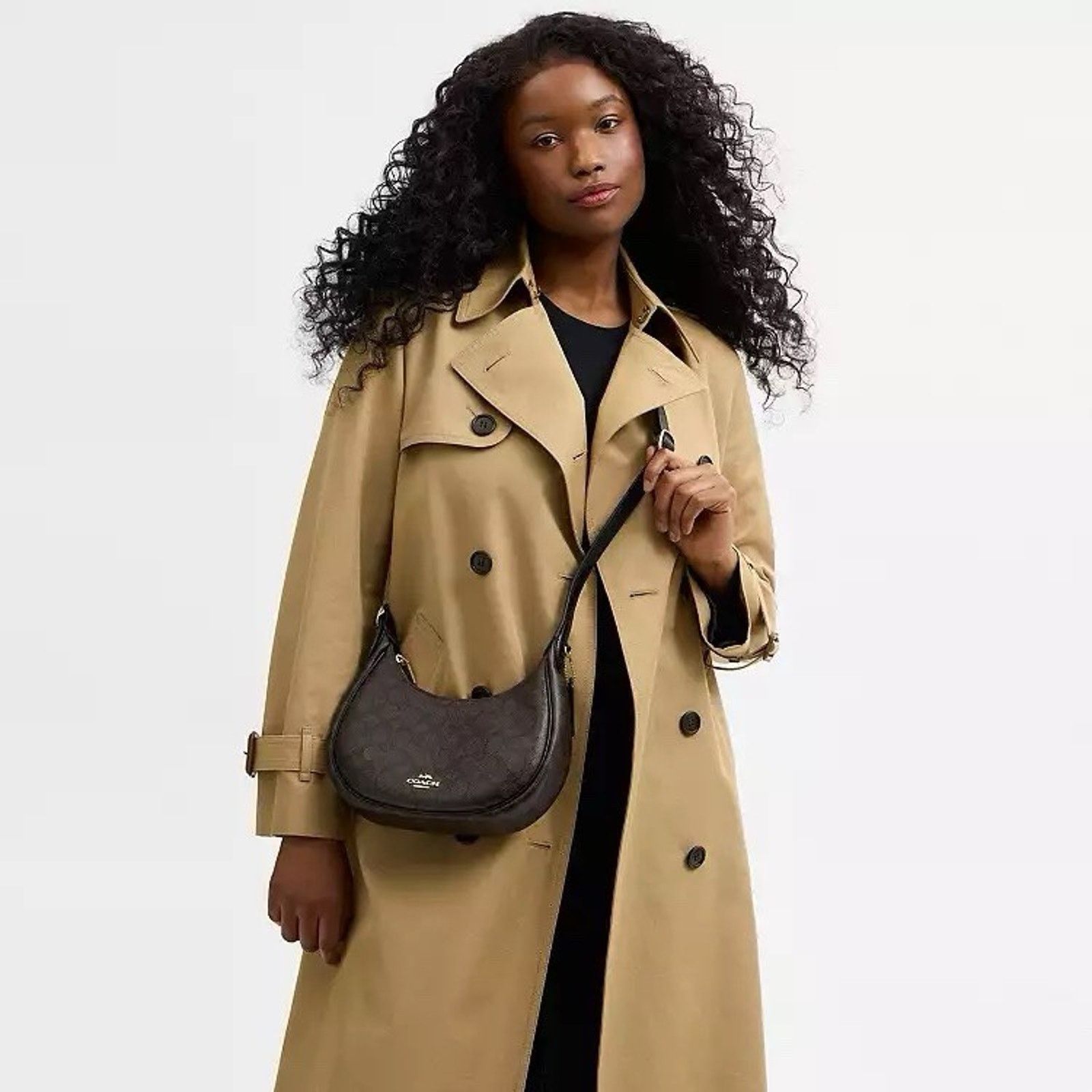 Coach NWT Coach Emily Shoulder Bag CDX17 Gold/Walnut/Black Size ONE SIZE - 12 Thumbnail