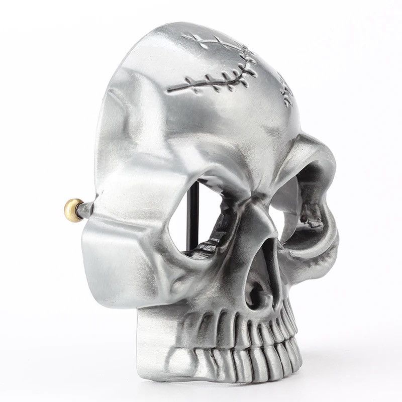 Jewelry Men's Skull Buckle Fashion Ghost Town Decorative Belt Size ONE SIZE - 5 Thumbnail