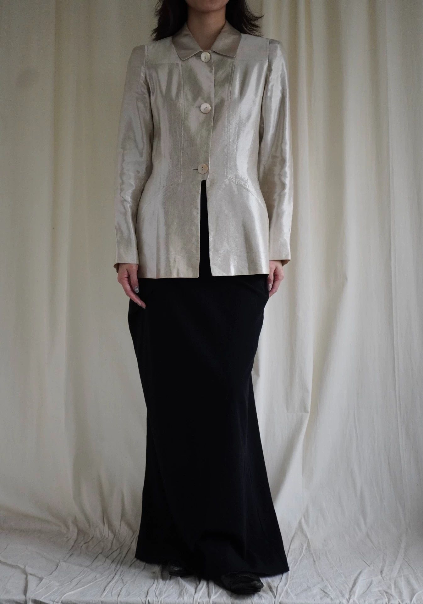 Kenzo Kenzo 1990s Lustrous Pearl White Tailored Jacket Size S Size S / US 4 / IT 40 - 2 Thumbnail