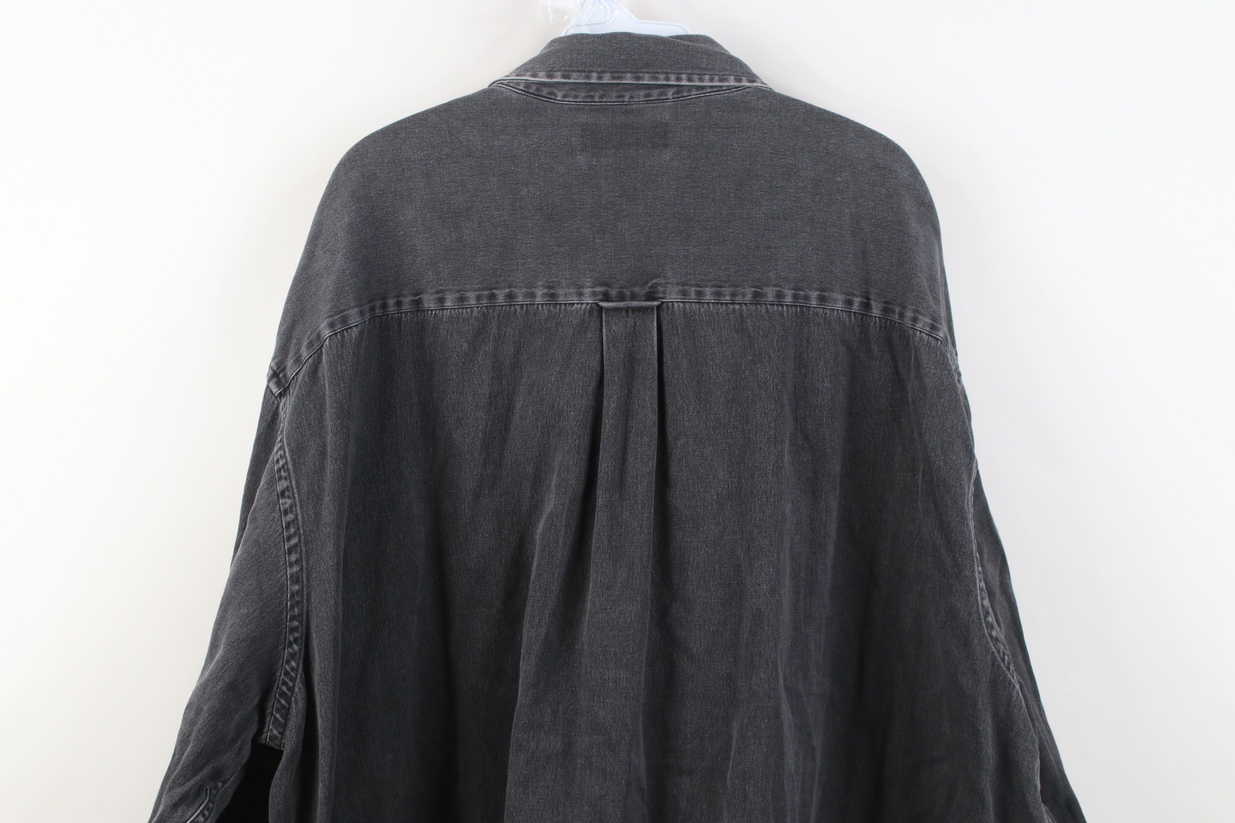 Vintage Vintage 90s Streetwear Denim Collared Button Down Shirt Size US XXL / EU 58 / 5 - 12 Thumbnail