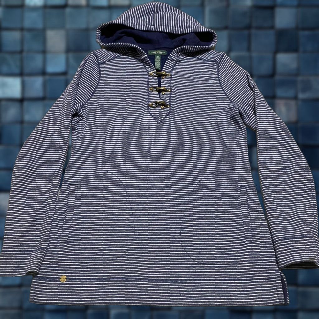 Ralph Lauren Ralph Lauren Womens XS Hoodie Hooded Blue Striped Pockets Pullover Size XS / US 0-2 / IT 36-38 - 1 Thumbnail