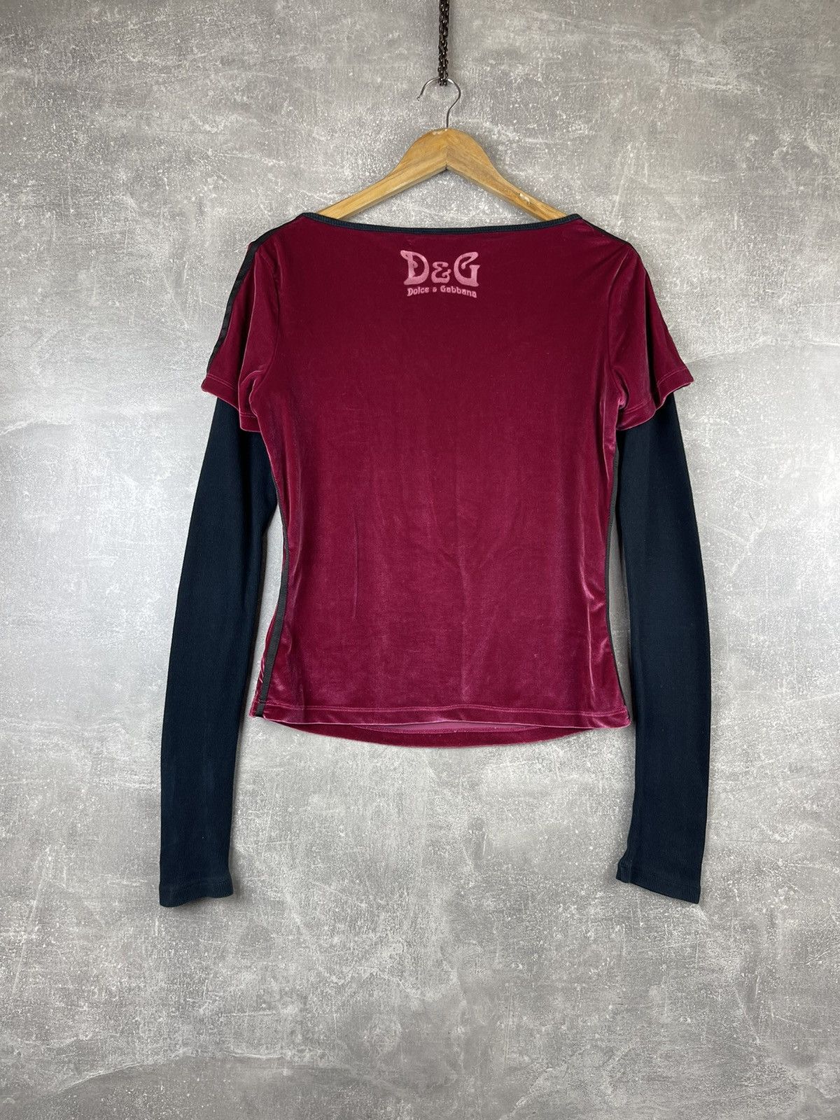 Dolce & Gabbana × Vintage Vintage Dolce&Gabbana Y2K Freestyler 83 Velour Layered Top Size XL / US 12-14 / IT 48-50 - 5 Thumbnail