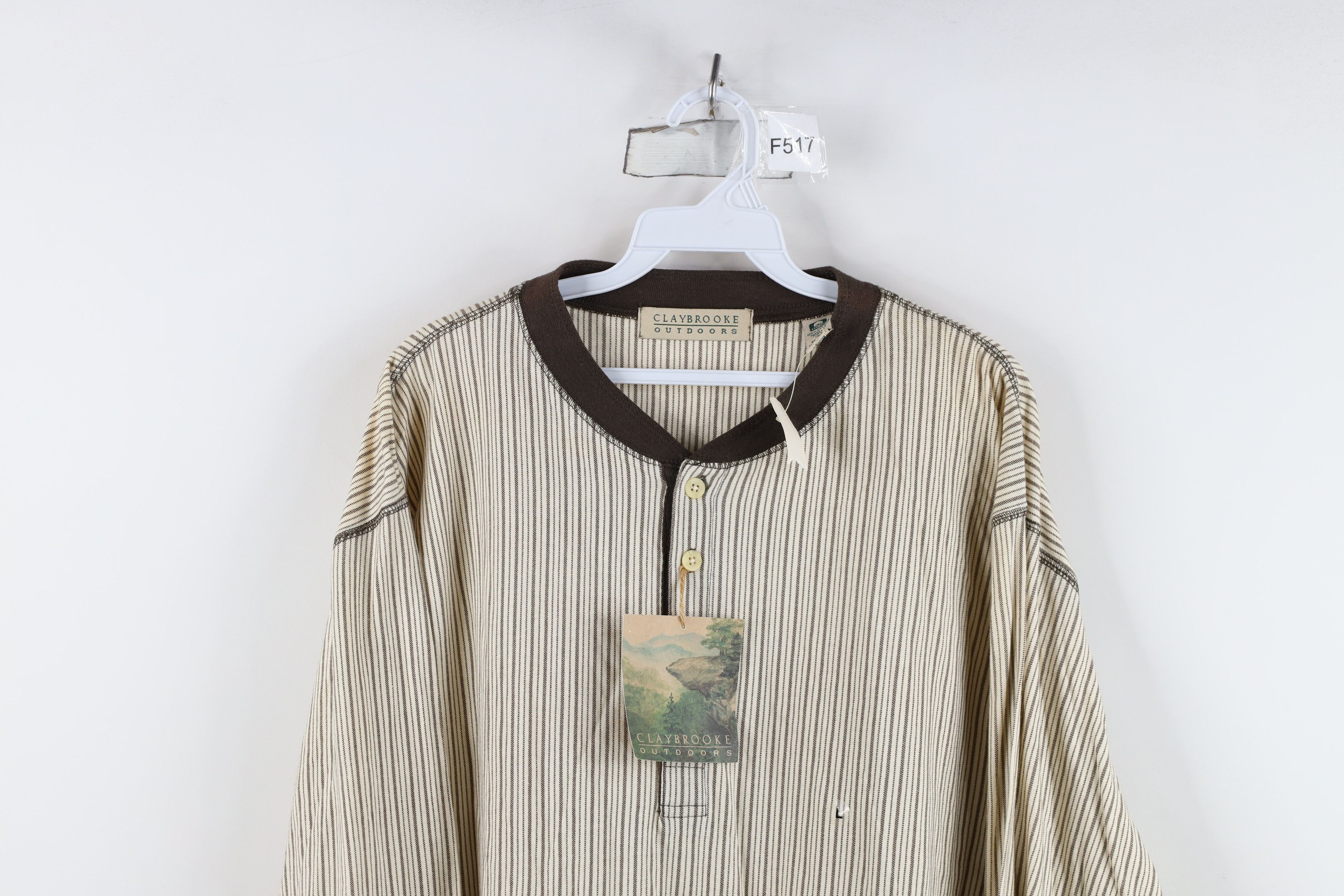Vintage Deadstock Vintage 90s Streetwear Long Sleeve Henley T-Shirt Size US L / EU 52-54 / 3 - 2 Thumbnail
