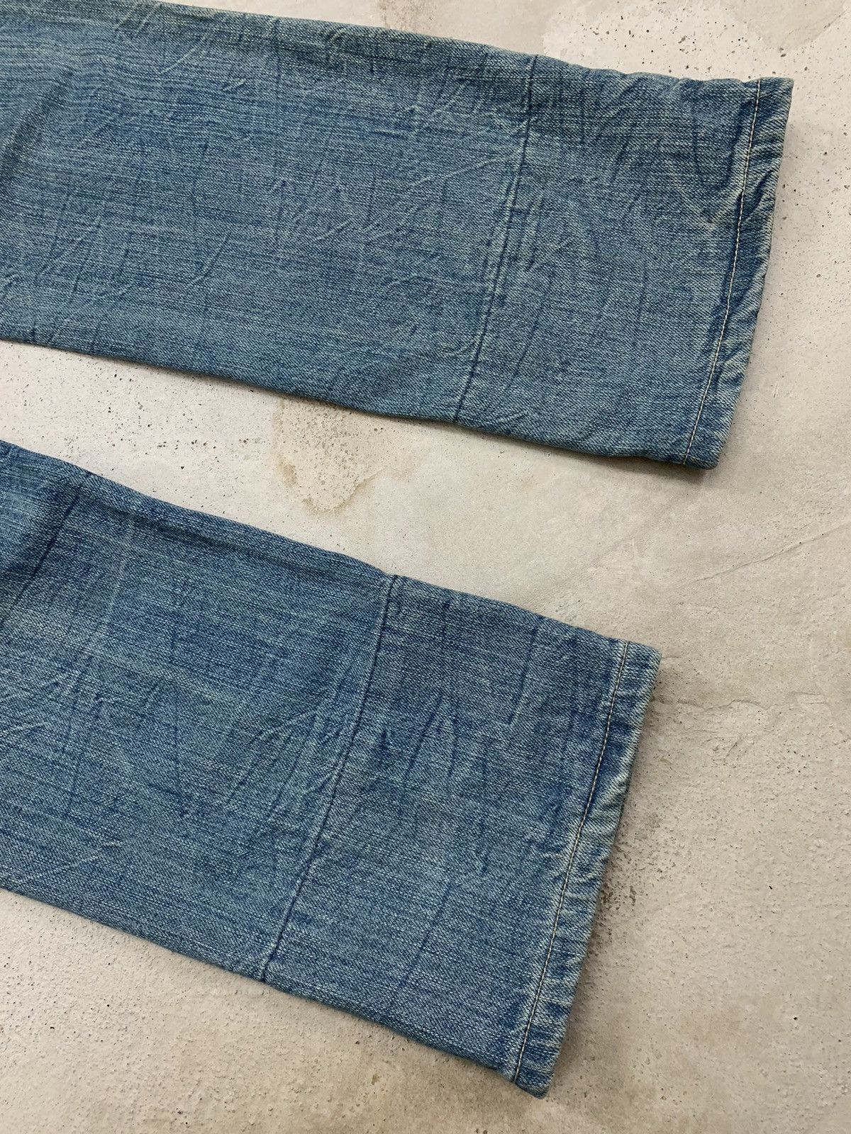 20471120 Double Waist Tartan Plaid Junya Style Distressed Rusty Denim Size US 27 - 14 Thumbnail