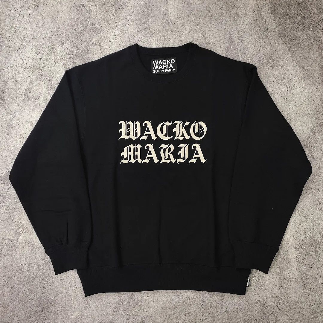 image of Wacko Maria Heavy Weight Crewneck Sweatshirt(Type-2) Fw23 in Black, Men's (Size Medium)