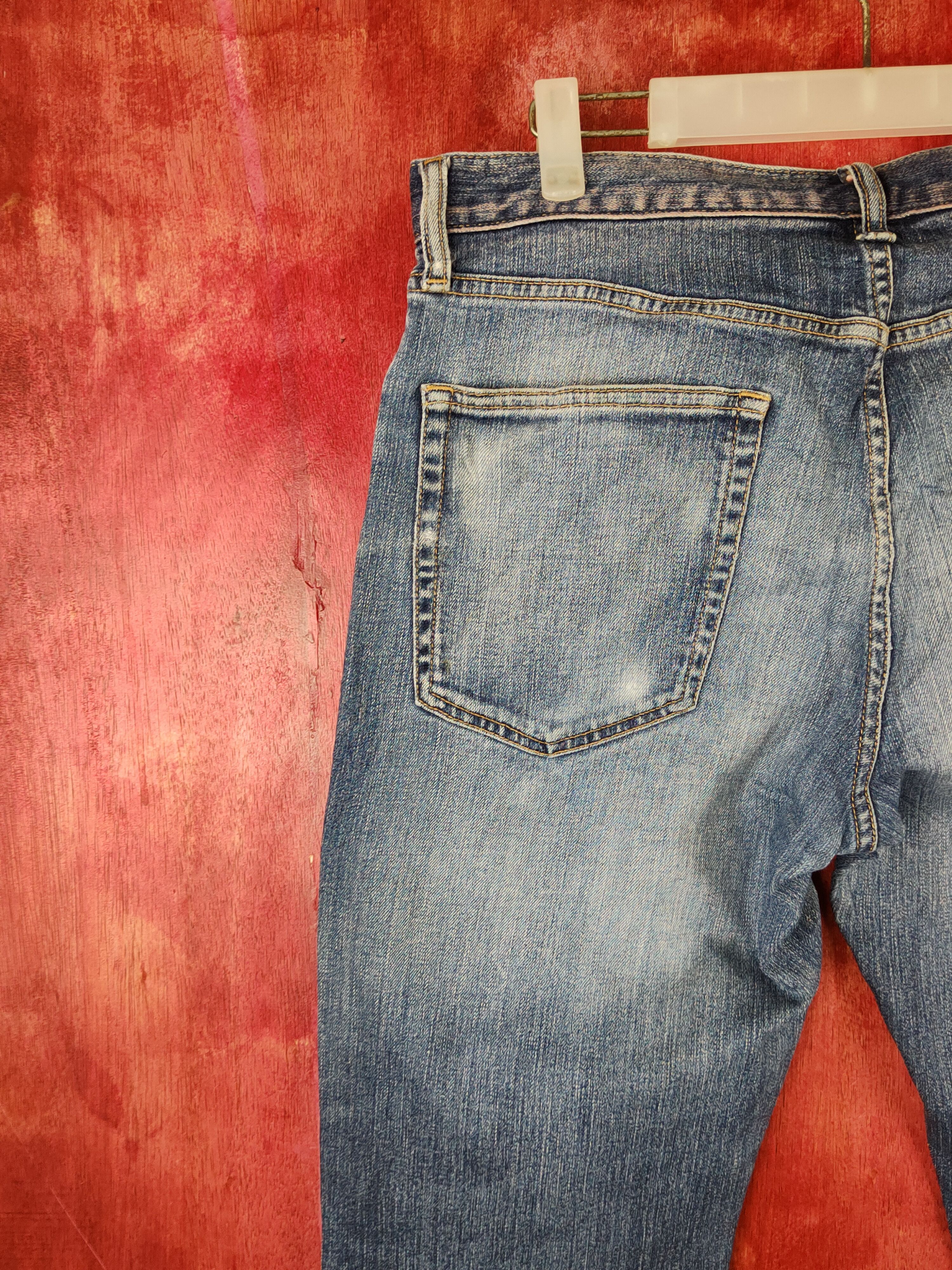 GU GU Blue Faded Distressed Ripped Jeans #S16692 Size US 33 - 9 Thumbnail