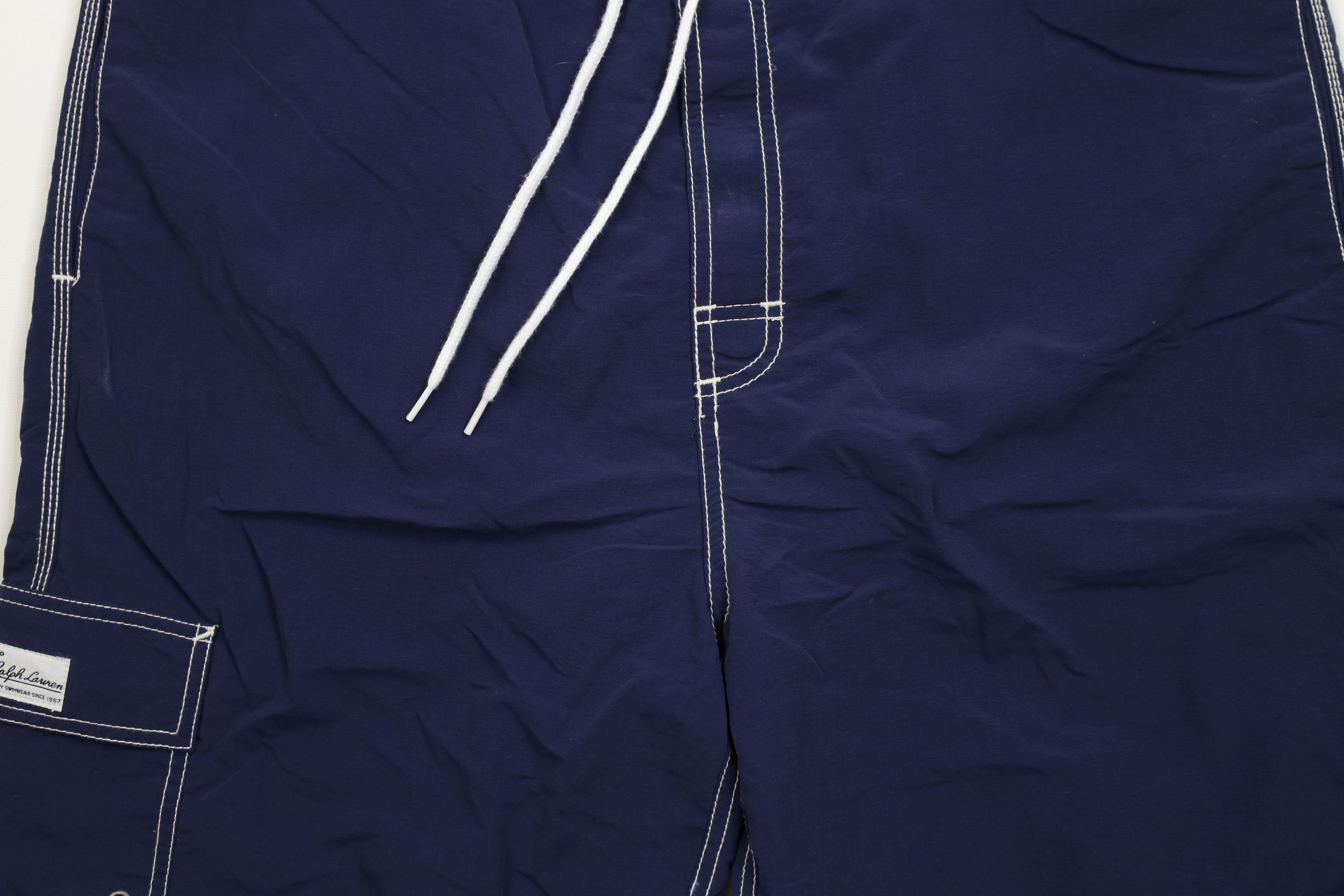 Ralph Lauren Vintage 90s Ralph Lauren Lined Short Swim Trunks Blue Size US 36 / EU 52 - 3 Thumbnail