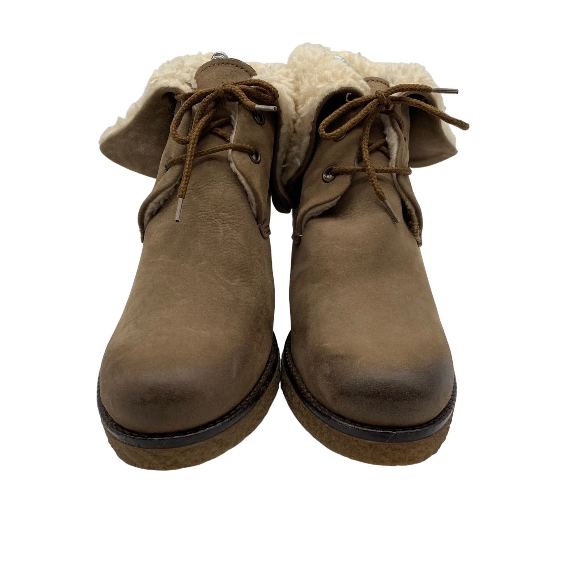 Other Maria Tan Suede leather Sherpa Lined Fold over ankle Bootie Size US 8 / IT 38 - 4 Thumbnail