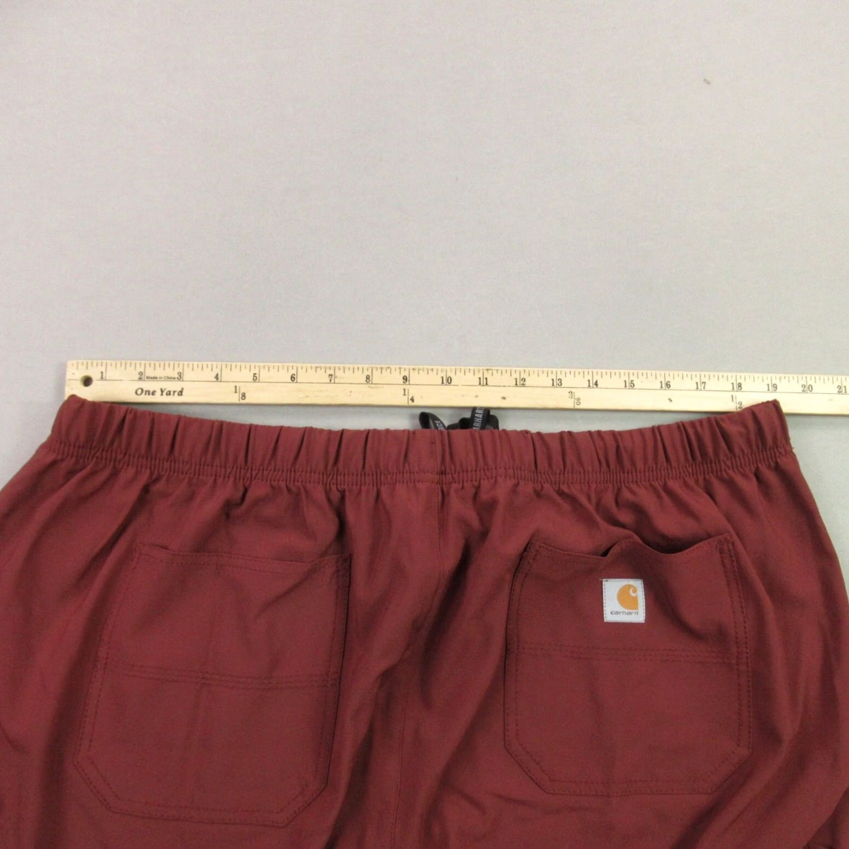 Carhartt Carhartt Pants Women 3XL Lightweight Straight Leg Burgundy Drawstring Flex Force Size 40" / US 18 - 5 Thumbnail