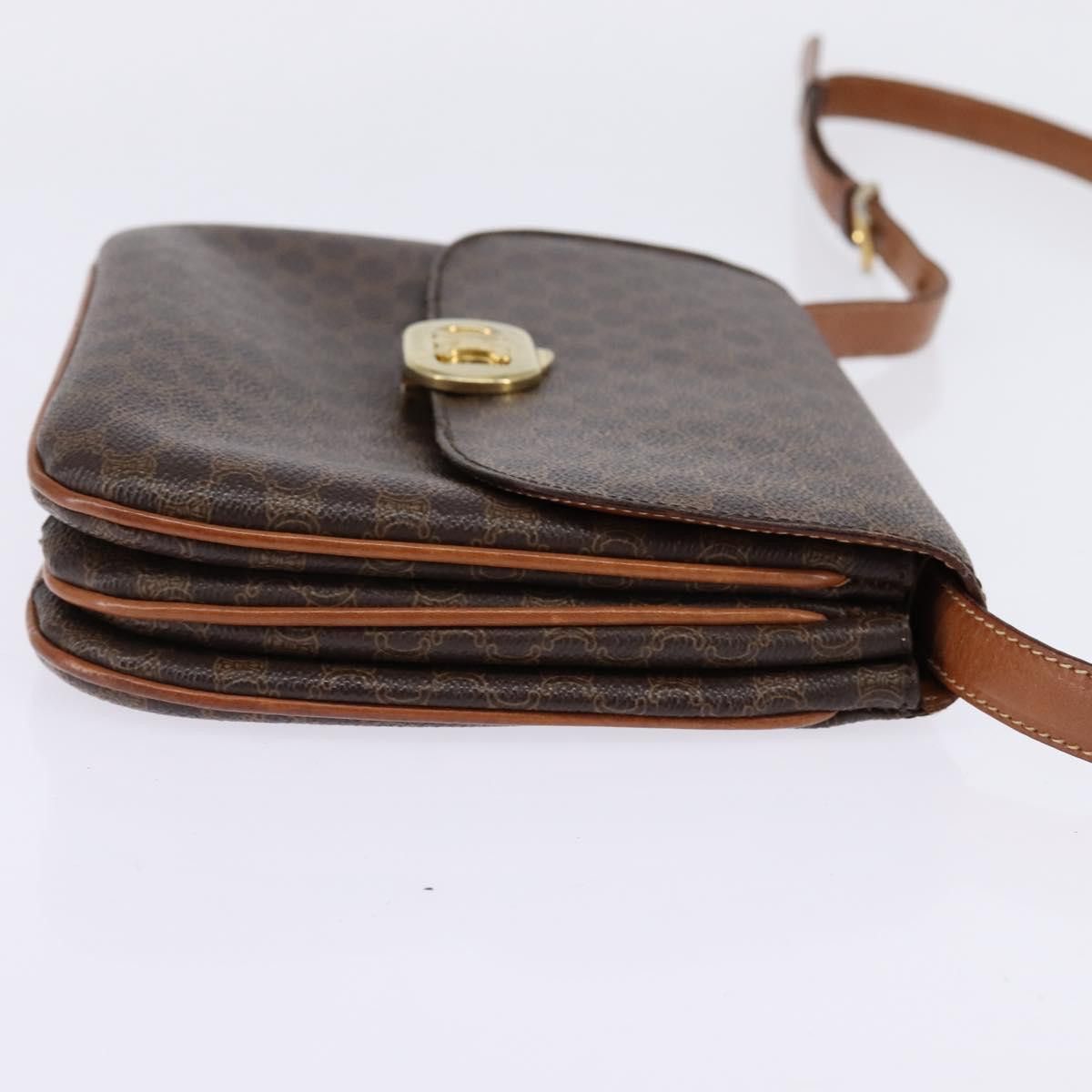 Celine CELINE Macadam Canvas Shoulder Bag Pvc Leather Brown Gold Size ONE SIZE - 5 Thumbnail