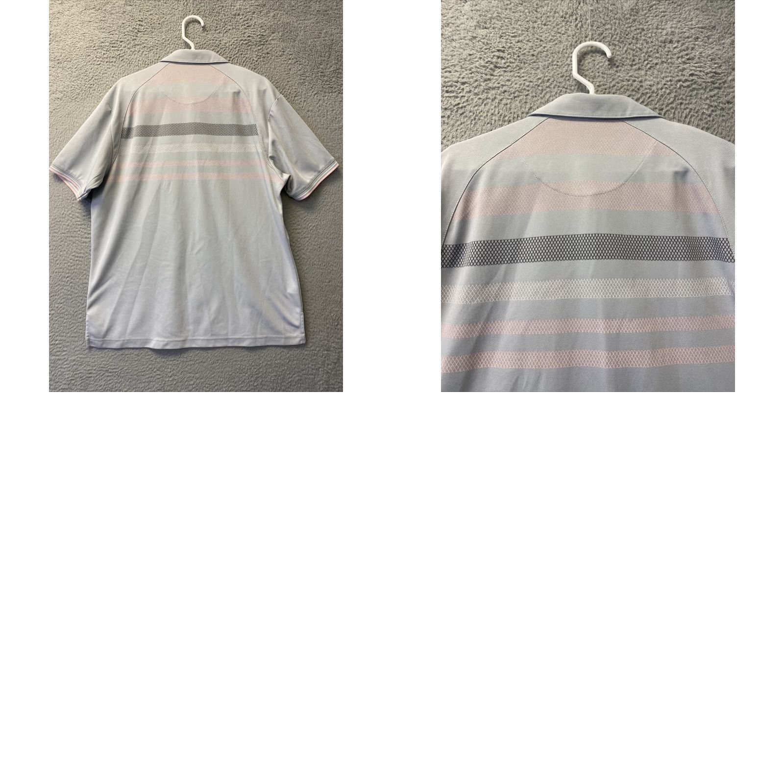PGA Tour PGA Tour Golf Polo Shirt Short Sleeve Mens LG Gray Striped Regular 111-32 Size US L / EU 52-54 / 3 - 8 Thumbnail