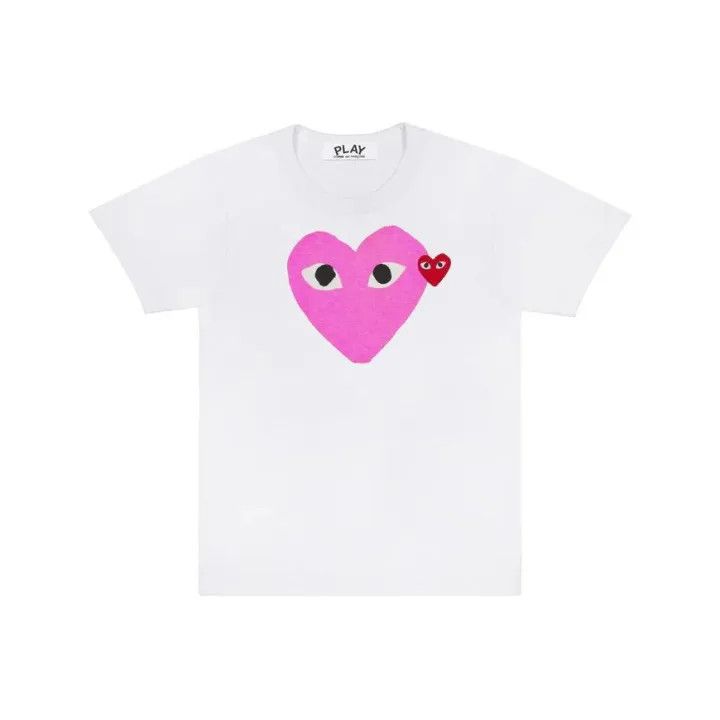 Comme des Garcons Comme des Garçons Play Pink Heart Short Sleeve T-Shirt 0079 Size US S / EU 44-46 / 1 - 1 Thumbnail