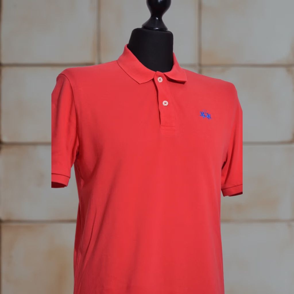 La Martina La Martina Polo Shirt Men L Red Embroidered Logo Short Sleeve Classic Fit Size US L / EU 52-54 / 3 - 1 Thumbnail