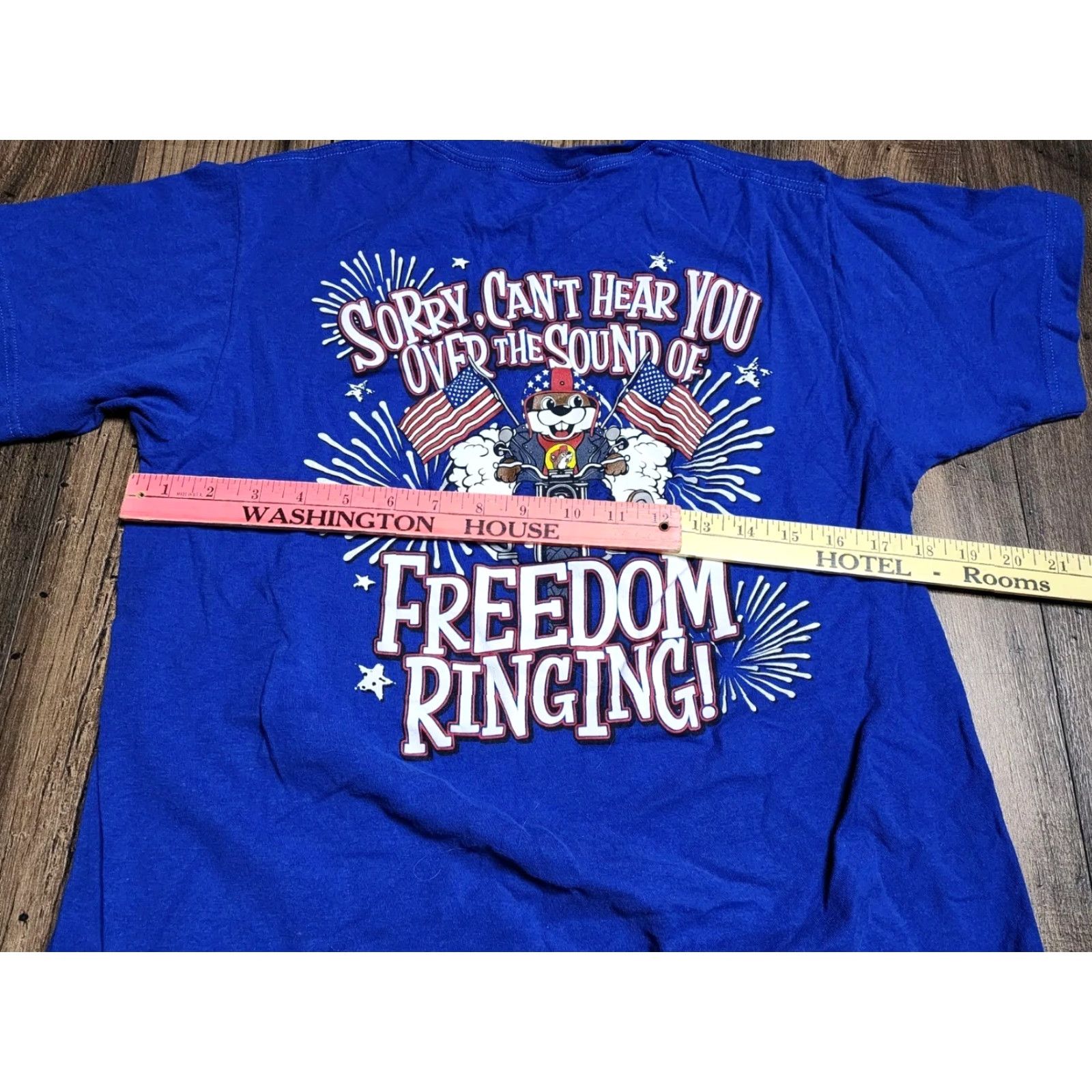 Doublet VINTAGE Buc-ee's T-Shirt Motorcycle Patriotic Double-Sided Adult Medium Blue Unisex 2020s Size US M / EU 48-50 / 2 - 4 Thumbnail