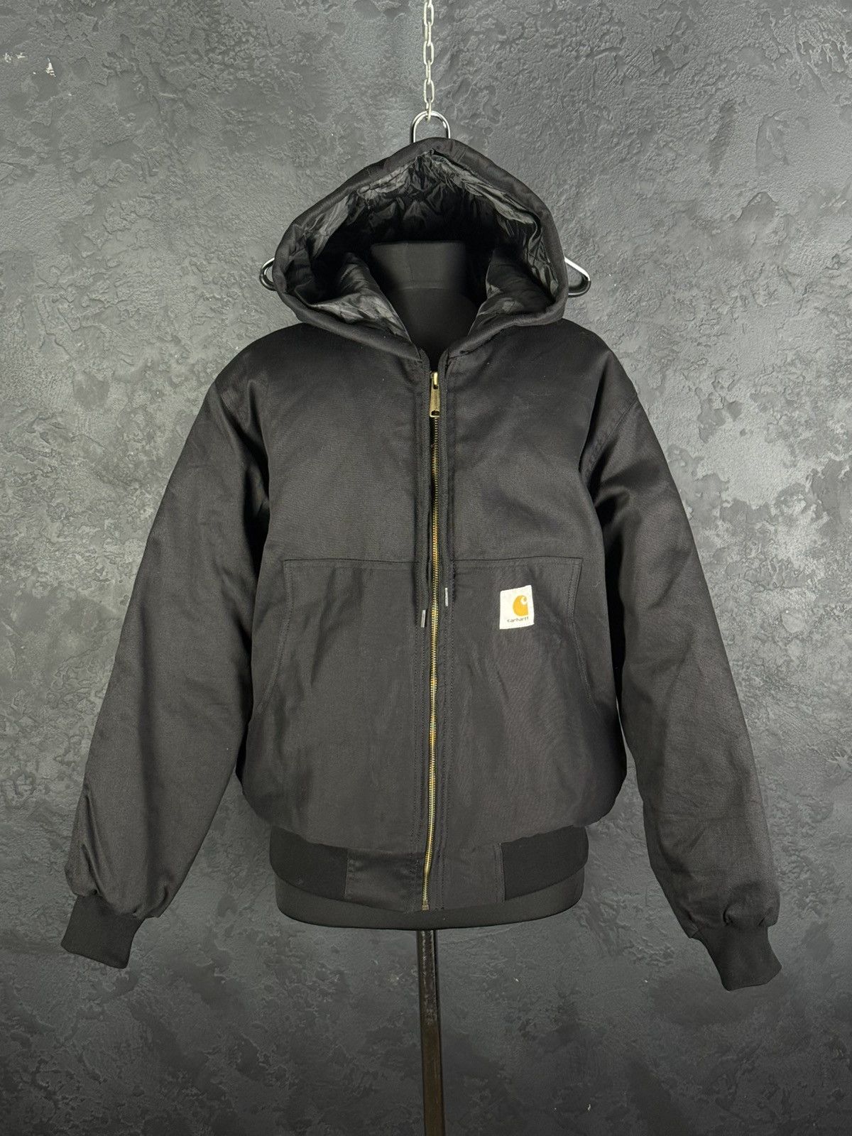 Carhartt CARHARTT Black Quilted Hooded Jacket Size Large MADE IN USA Size US L / EU 52-54 / 3 - 4 Thumbnail