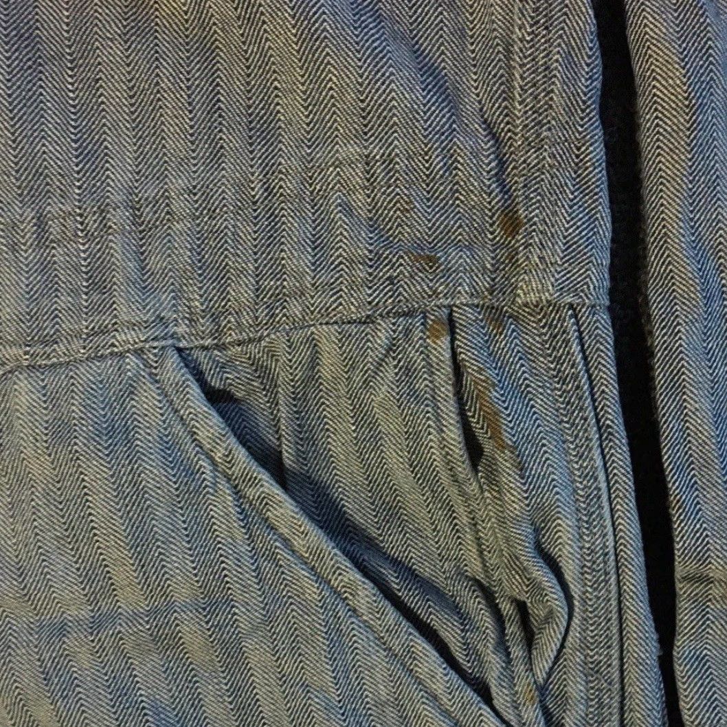 Vintage Vtg 60s Montgomery Ward Faded Distress Herringbone Coveralls 41 USA Biker 50s Size US 41 - 6 Thumbnail