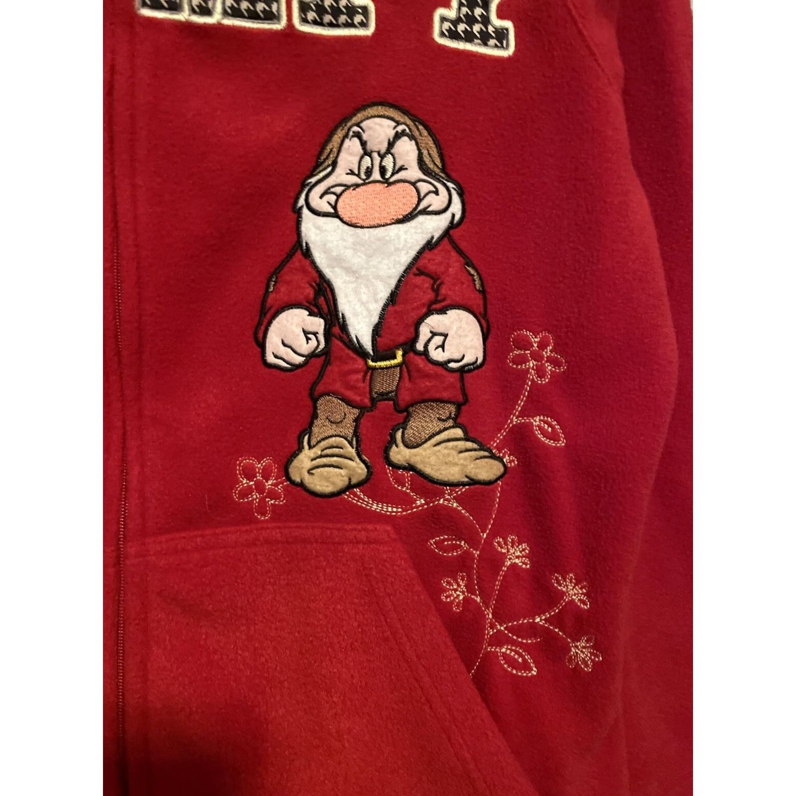 Disney VINTAGE Disney Grumpy Hoodie Zip Up Red White Fleece Women XL Hooded 90s Cartoon B269 Size XL / US 12-14 / IT 48-50 - 5 Thumbnail