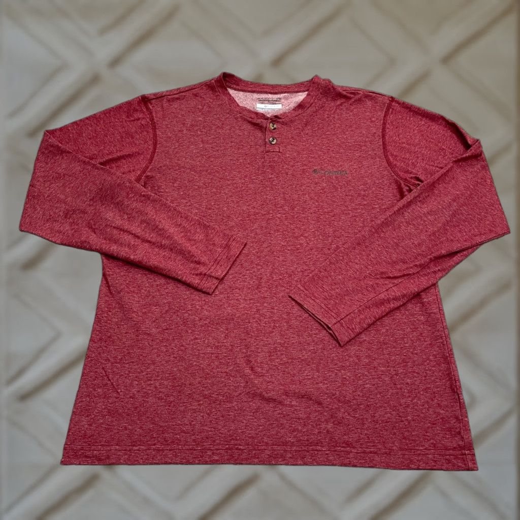 Vintage Columbia Omni Wick Shirt Men Medium Red Long Sleeve Henley Sports Outdoor Active Casual Size US M / EU 48-50 / 2 - 1 Thumbnail
