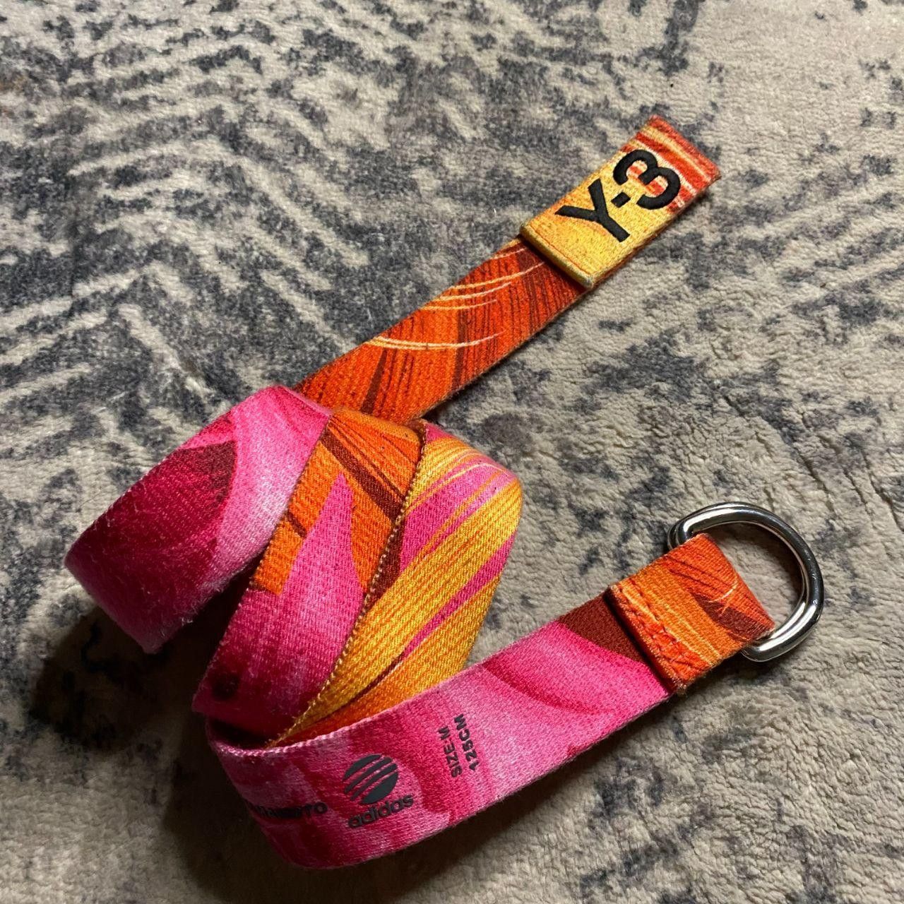 Y-3 Yohji Yamamoto Pink Orange Floral Logo Belt