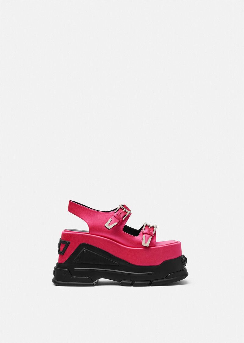 Versace o1y0226 Ankle Strap Sandals in Fuchsia/Black Size US 6 / IT 36 - 1 Thumbnail