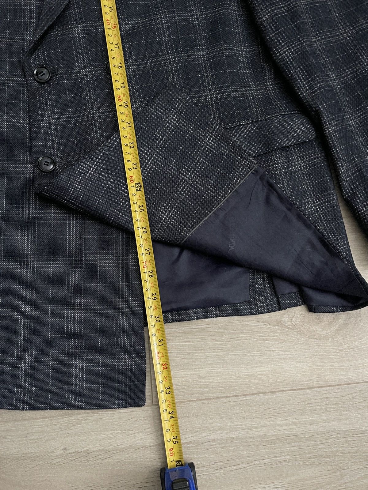 Vintage Double-breasted jacket dark blue giorgio santini collezione Size 46R - 12 Thumbnail