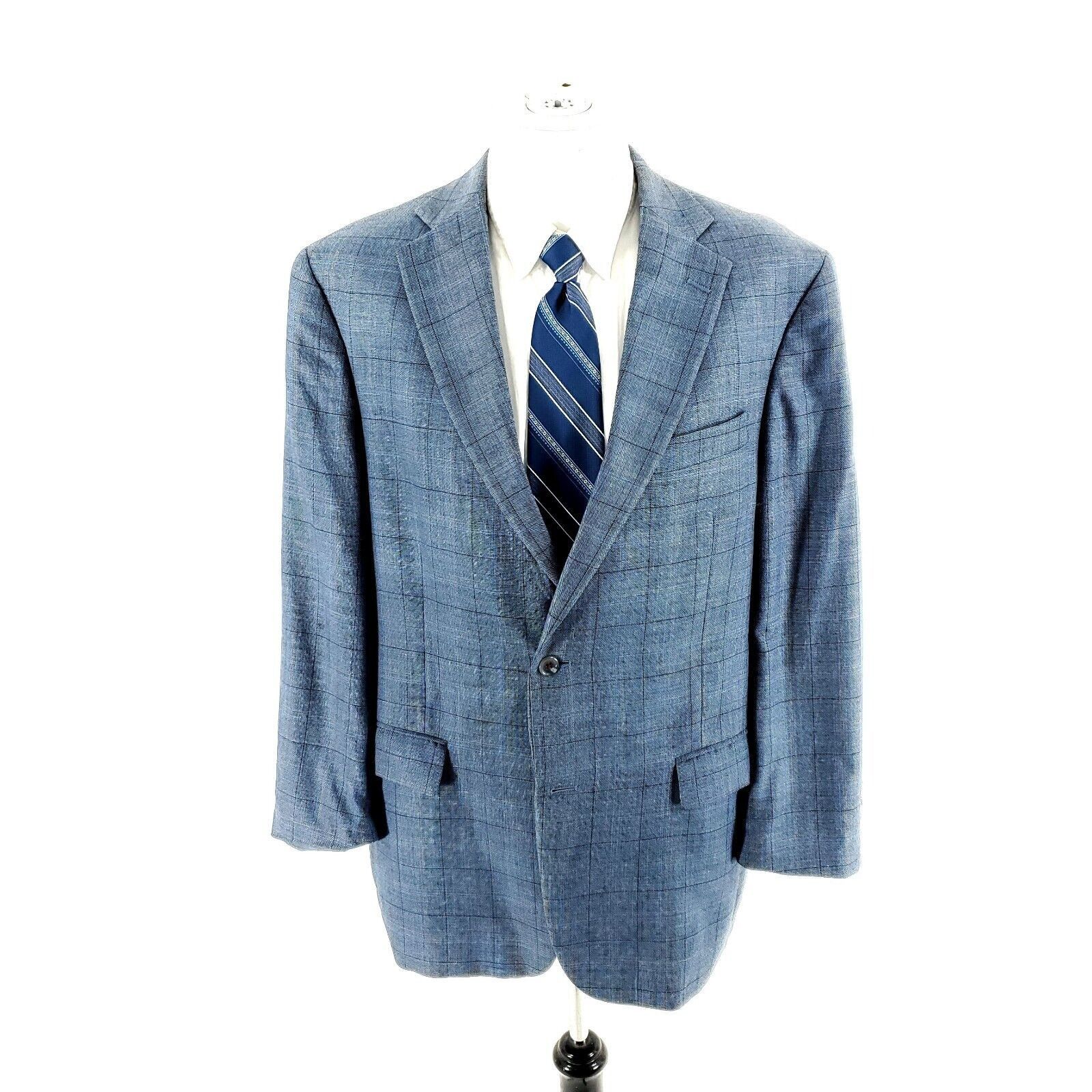 Hart Schaffner Marx Hart Schaffner Marx Wool 2 Button Blazer 42R Blue Sharkskin Size 42R - 3 Thumbnail