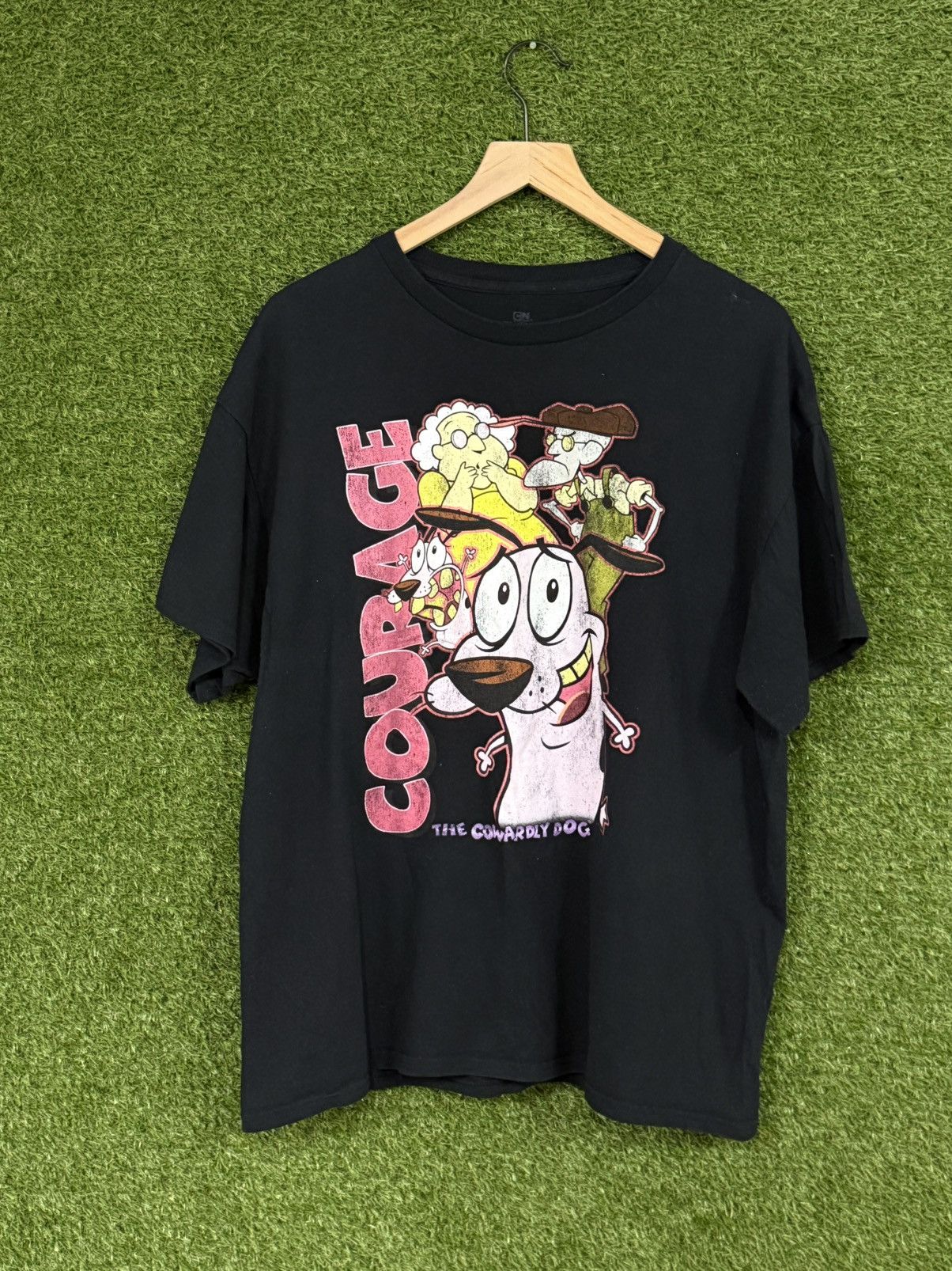 Vintage Courage the Cowardly Dog Rap Portrait Cartoon Black Tee XL Size US XL / EU 56 / 4 - 1 Thumbnail