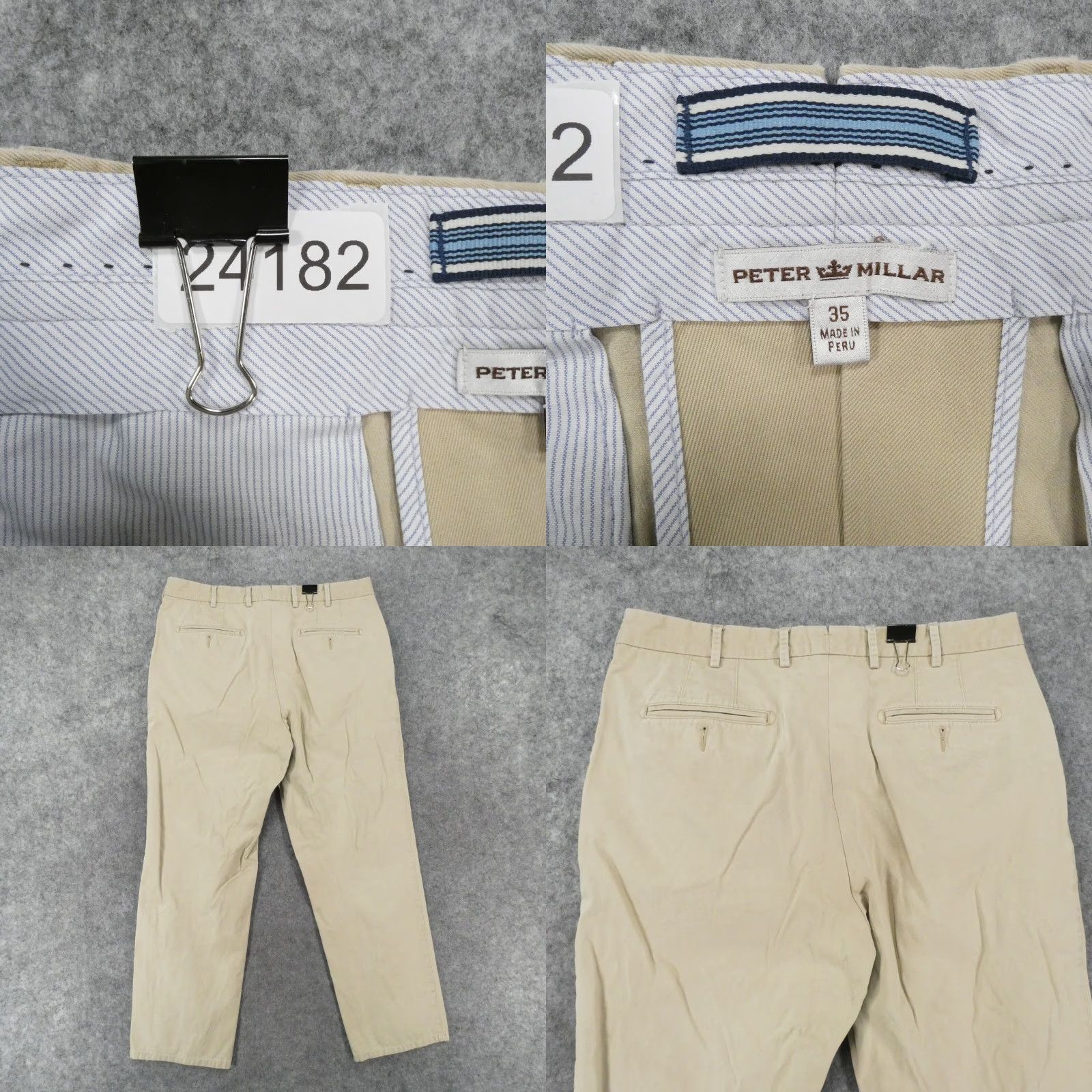 Peter Millar Peter Millar Pants Mens 35x28 Chino Flat Front Beige Preppy Casual Size US 35 - 9 Thumbnail