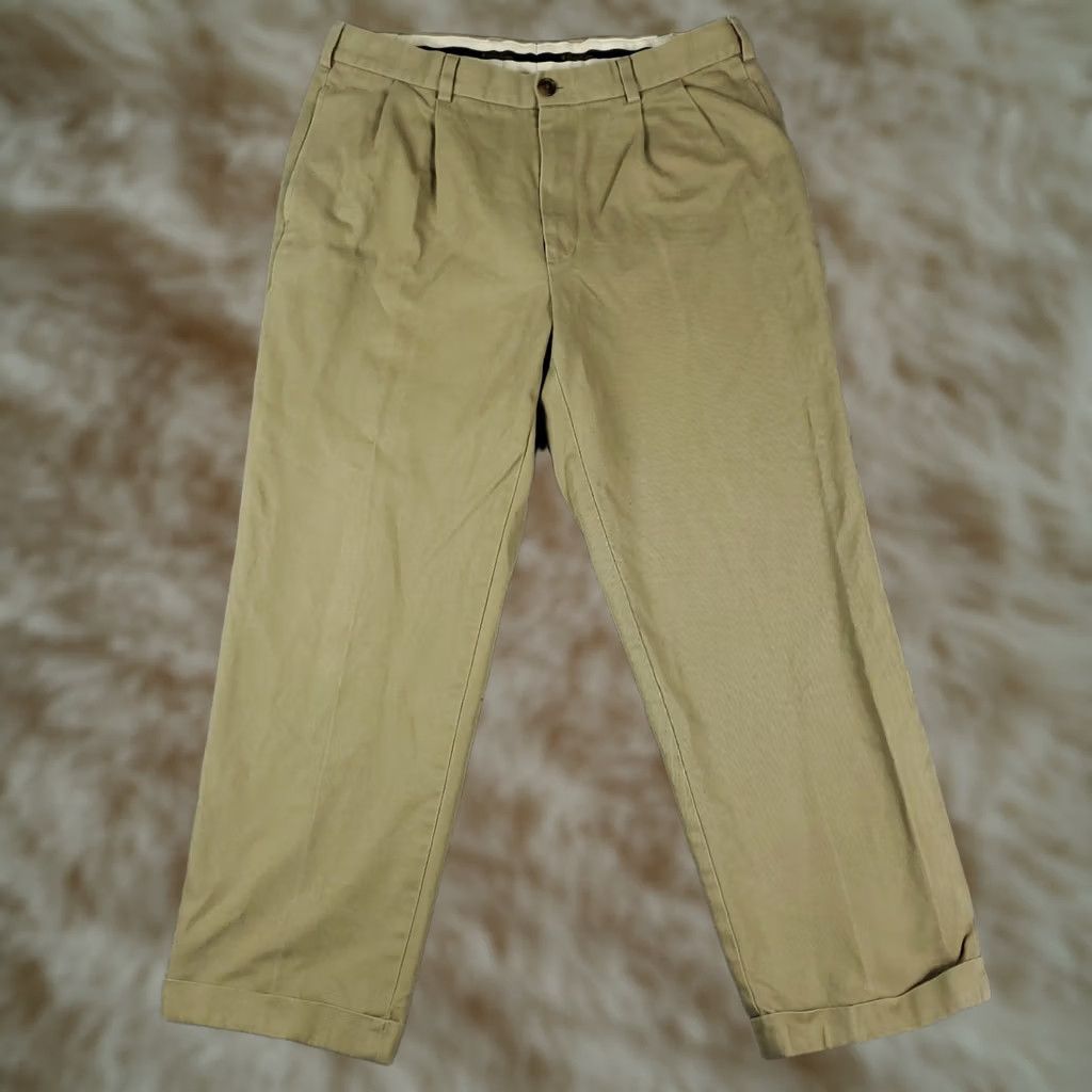 Brooks Brothers Brooks Brothers Mens Pants Size 36x28 Beige Chino Trousers Pleated Size US 36 / EU 52 - 1 Thumbnail