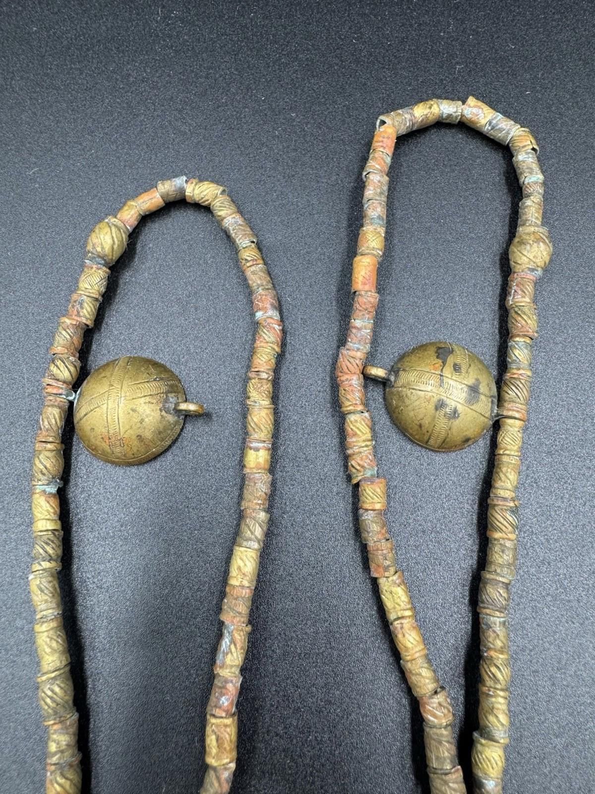 The Unbranded Brand Tuareg Bronze Bead Necklace w/ "de la" Coin Bull Amulet Rare Size ONE SIZE - 6 Thumbnail