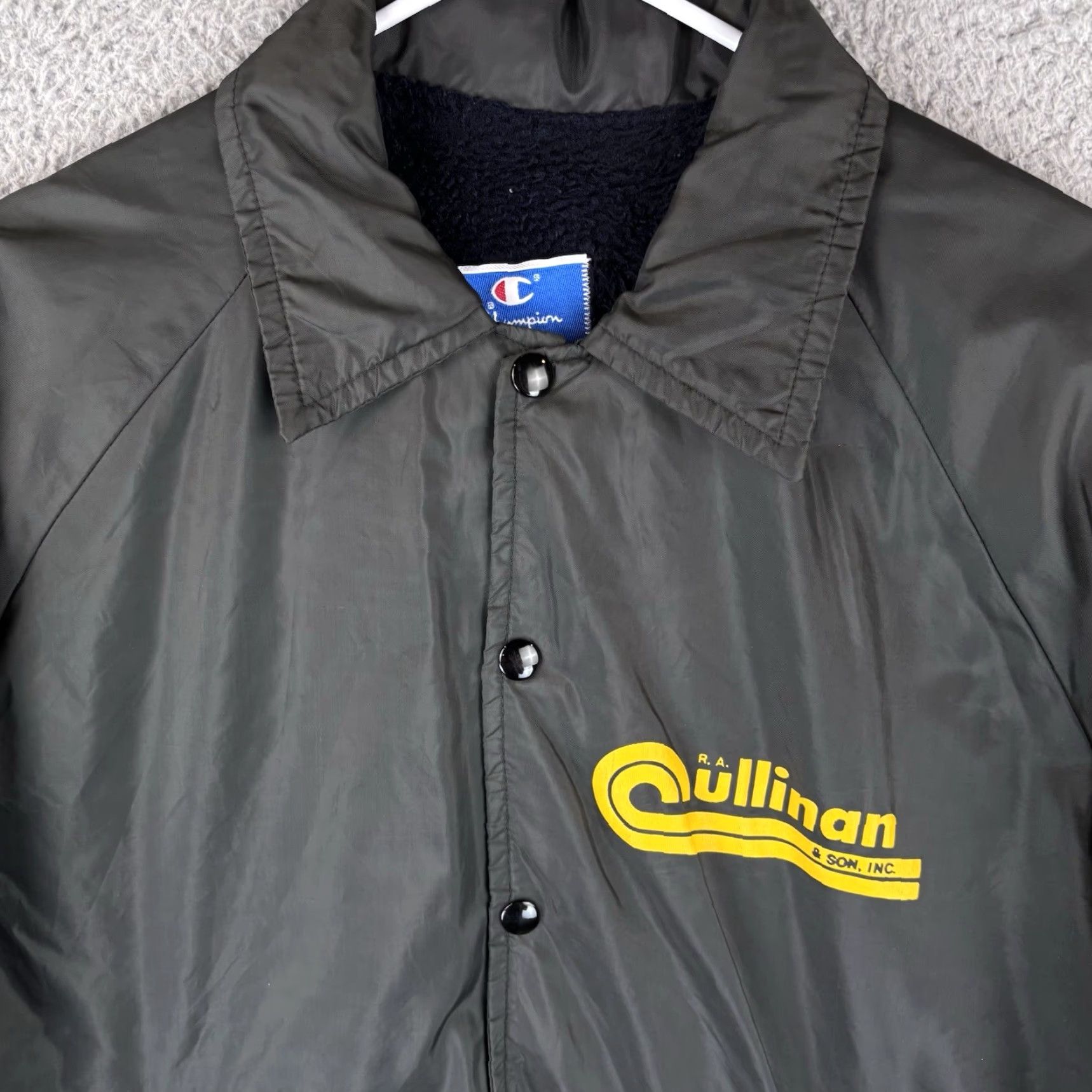 Champion VINTAGE Champion Jacket Mens XL Black Nylon Mechanic Bomber Lined Sherpa USA 80s Workwear Pockets Size US XL / EU 56 / 4 - 2 Thumbnail