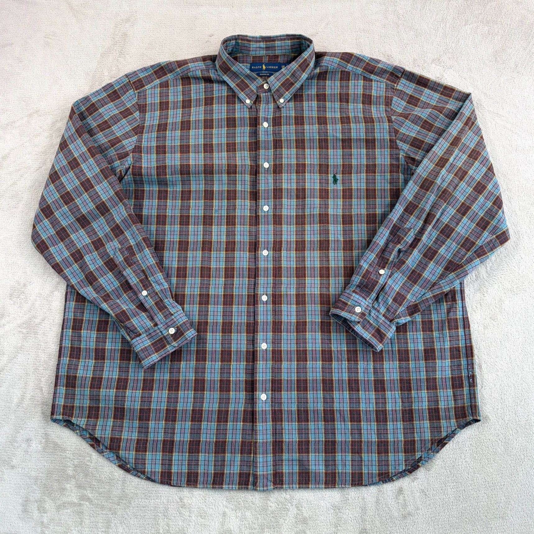 Polo Ralph Lauren Polo Ralph Lauren Oxford Classic Fit Shirt Men 2XB Big Multicolor Plaid OCBD Pony Size US XXL / EU 58 / 5 - 4 Thumbnail