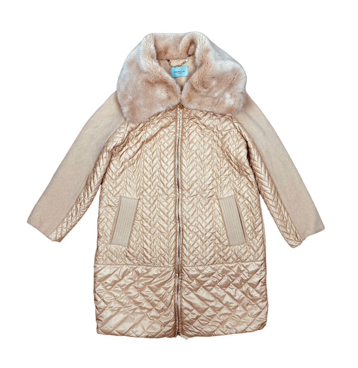 Marella Marella Quilted Wool Coat Fur Trim size IT 42 US 6 Size M / US 6-8 / IT 42-44 - 17 Thumbnail