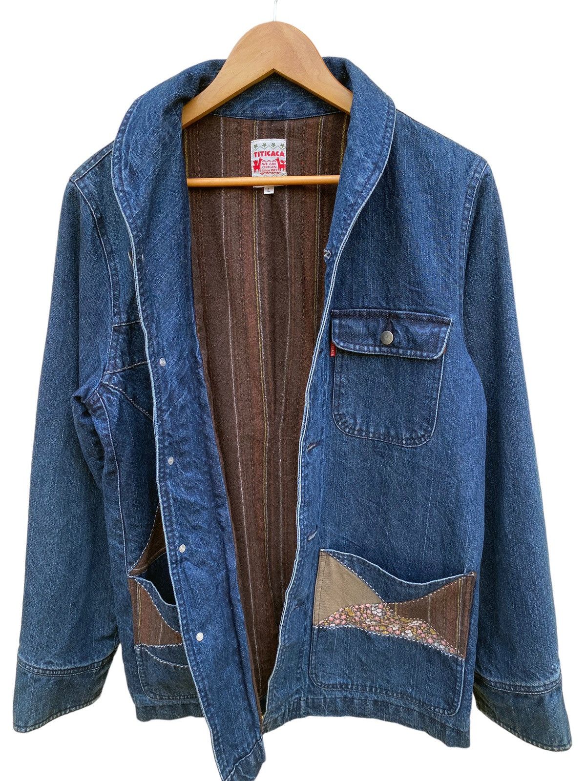 Japanese Brand Vintage titicaca patchwork sashiko boro design jacket Size US L / EU 52-54 / 3 - 4 Thumbnail
