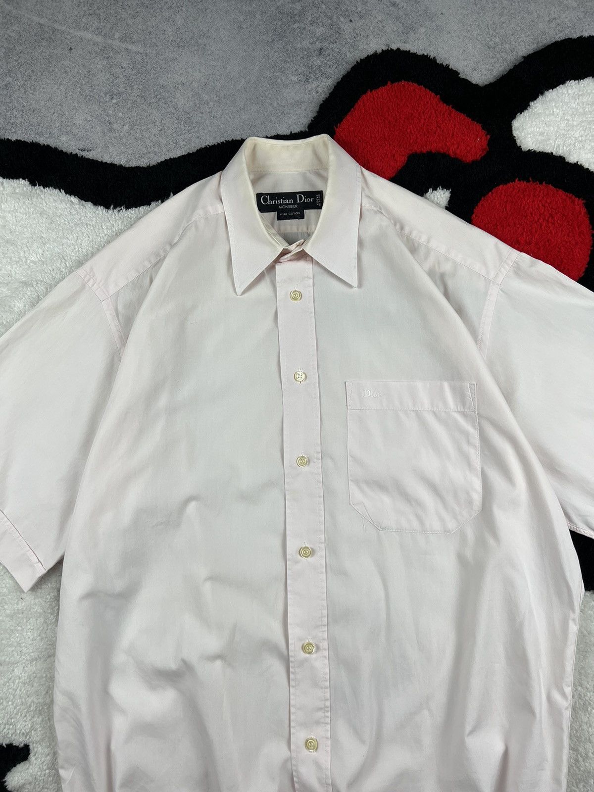 Dior Vintage Christian Dior Old Money Luxury Pink Casual Shirt Size US XL / EU 56 / 4 - 5 Thumbnail