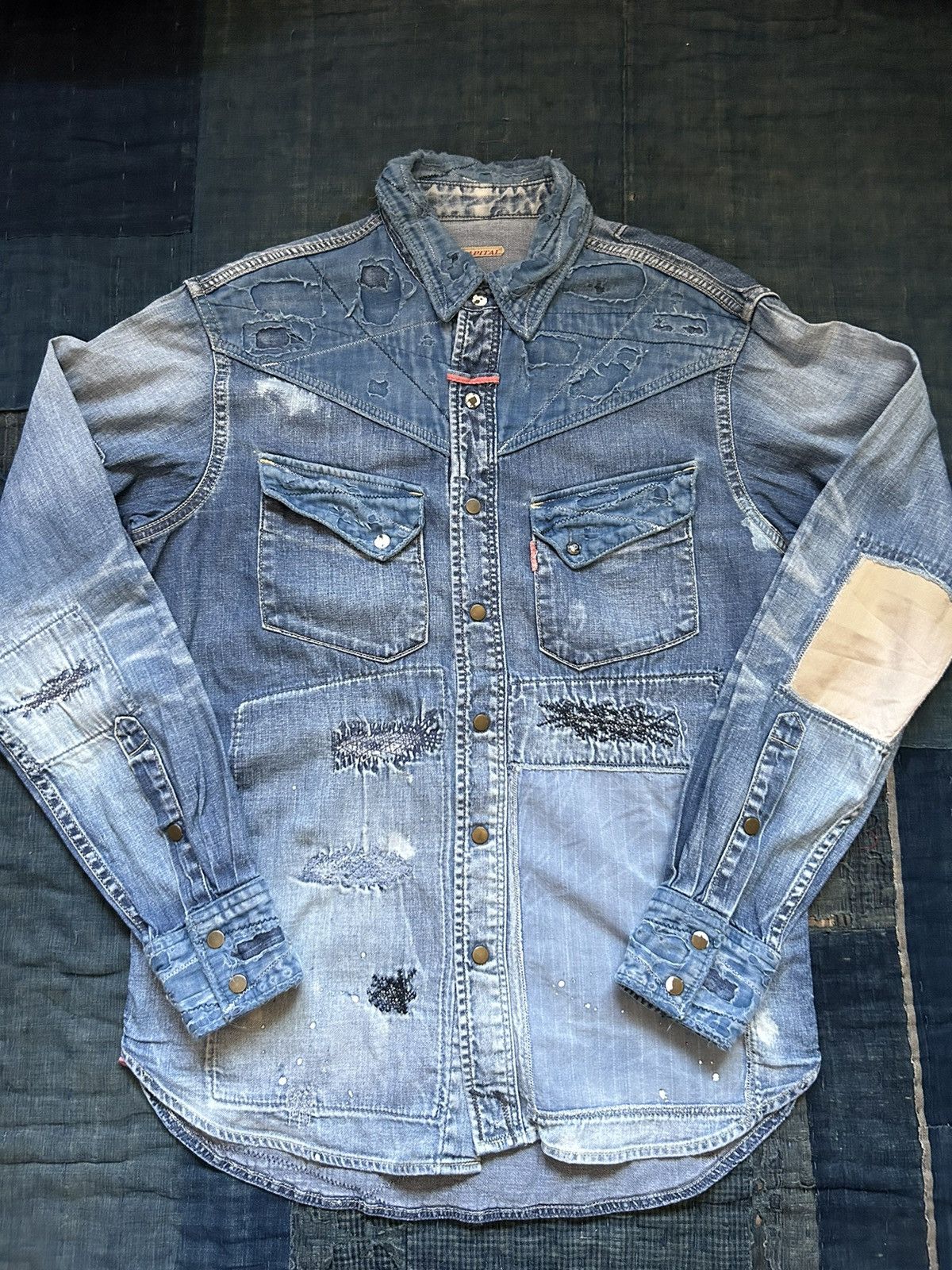 Kapital × Kapital Kountry Kapital boro denim patchwork western shirt Size US M / EU 48-50 / 2 - 1 Thumbnail