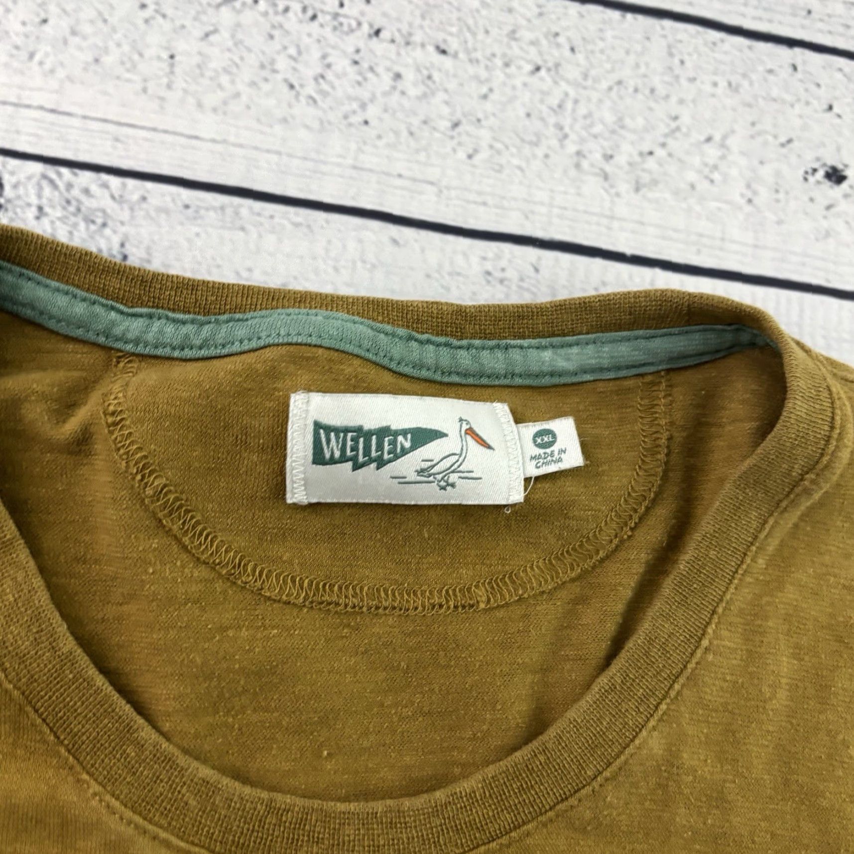 Vintage Wellen Long Sleeve Hemp Cotton Pocket T Shirt Men XXL Brown Size US XXL / EU 58 / 5 - 2 Thumbnail