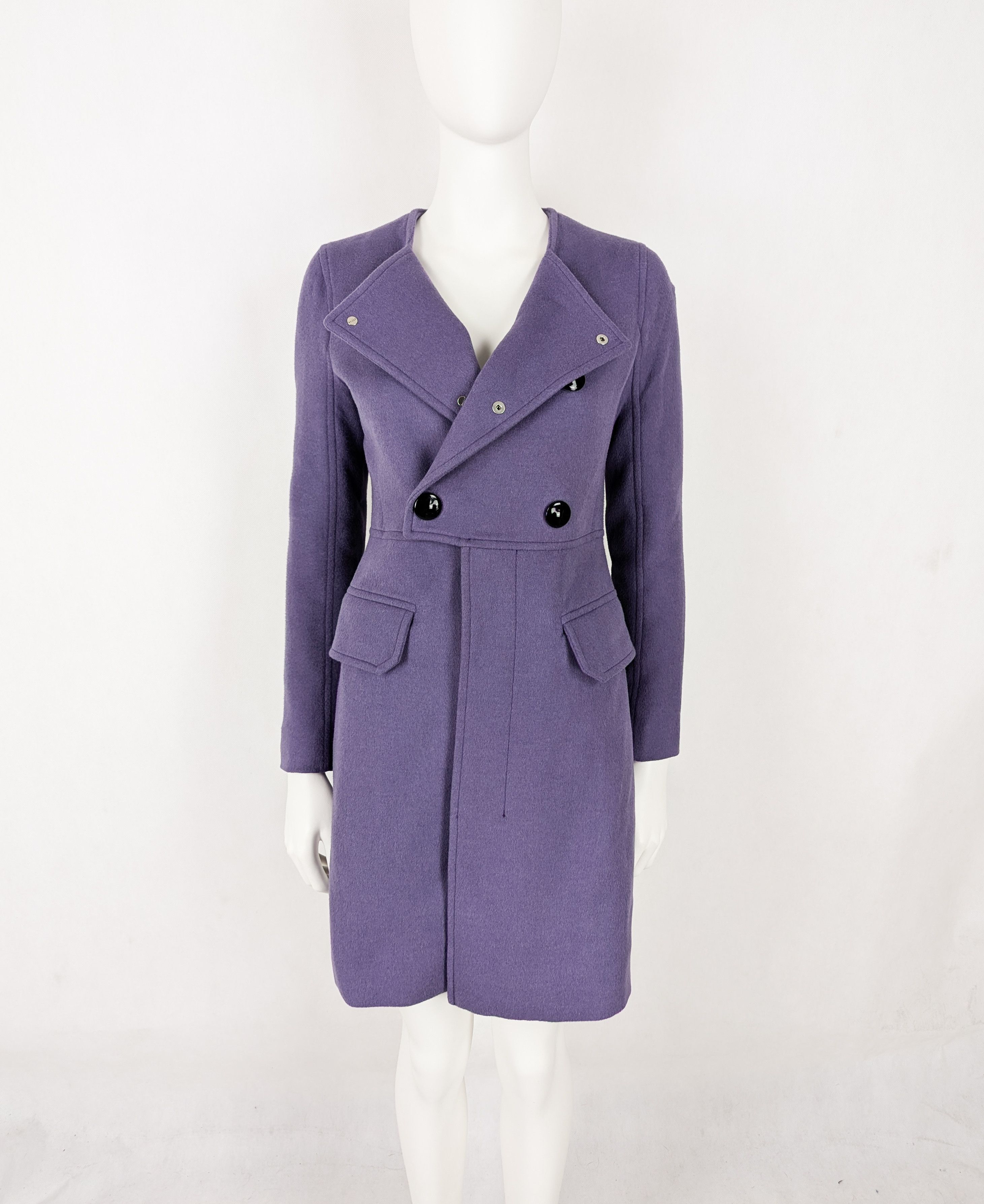 Bally Bally lilac wool coat Size S / US 4 / IT 40 - 2 Thumbnail