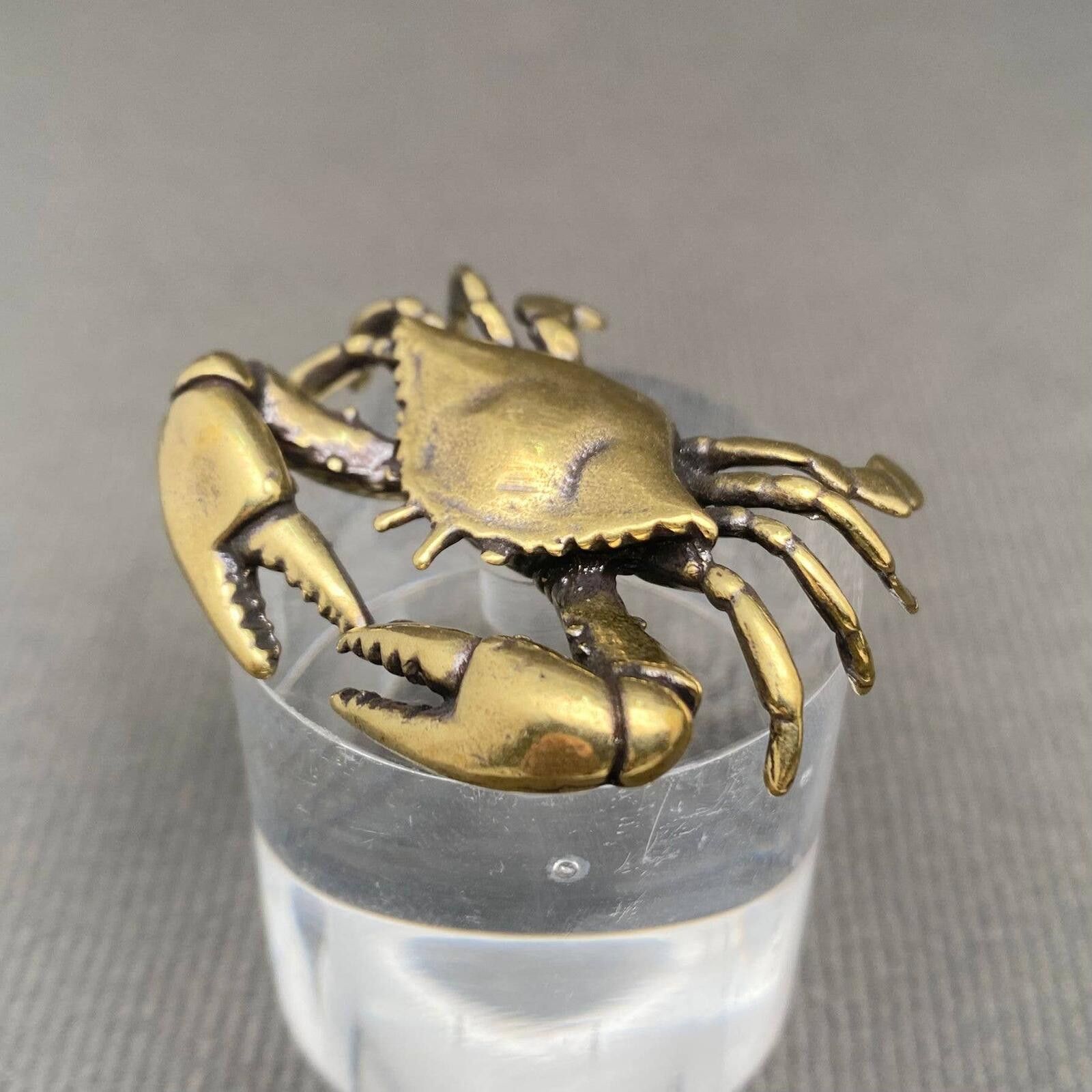 The Unbranded Brand Brass Crab Figurine Miniature Statue Size ONE SIZE - 2 Thumbnail