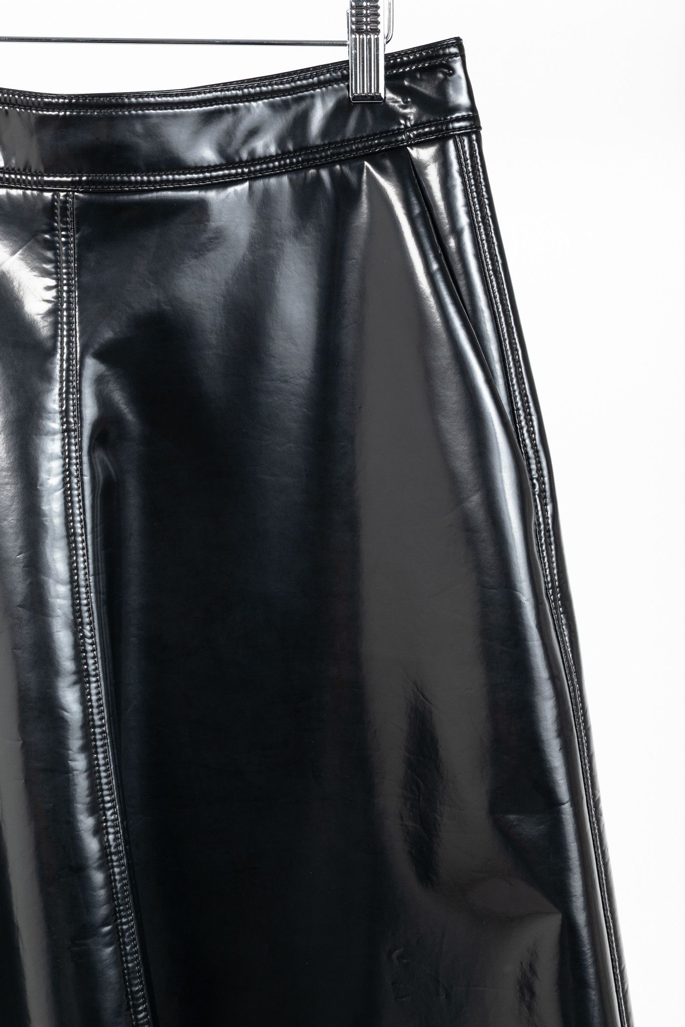 Moncler Moncler Genius 2 Moncler 1952 Faux-Leather A-Line Midi Skirt Size 30" / US 8 / IT 44 - 4 Thumbnail