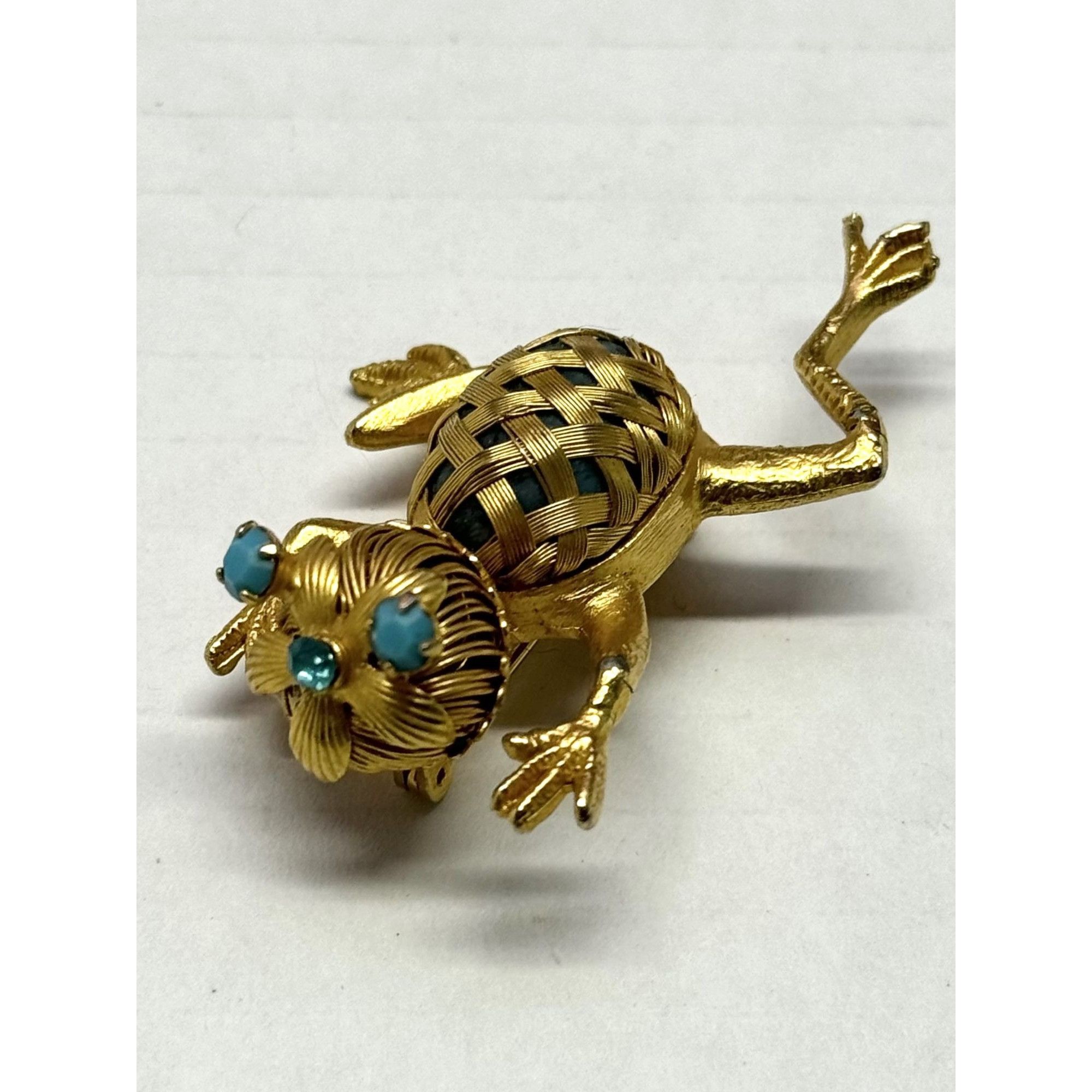 Vintage Vintage wire wrapped jewel frog brooch pin Size ONE SIZE - 2 Thumbnail