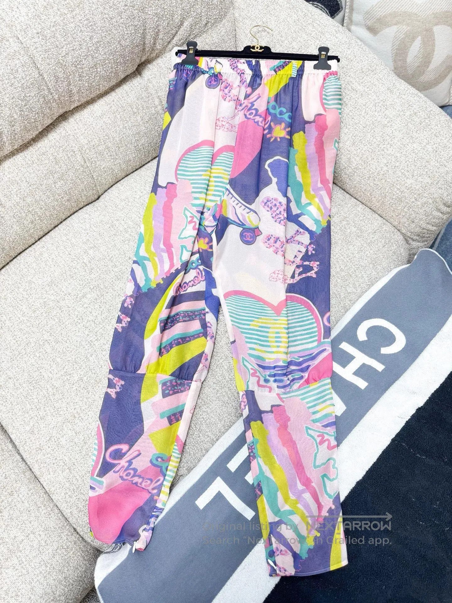 Chanel Chanel 24C Graffiti Silk Pants. Size US 38 / EU 54 - 1 Thumbnail
