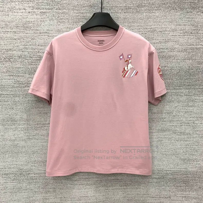 Hermes Hermes Pink Cartoon Print Short Sleeve Size XS / US 0-2 / IT 36-38 - 1 Thumbnail
