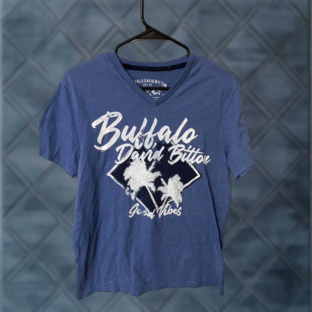 Buffalo David Bitton Buffalo David Bitton Graphic T Shirt Blue Short Sleeve Mens Size Small V Neck Size US S / EU 44-46 / 1 - 1 Thumbnail