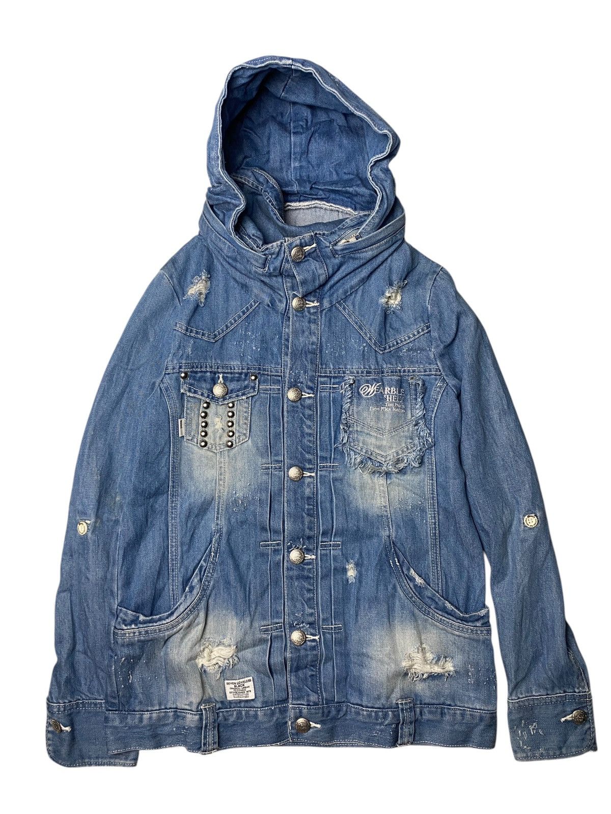 If Six Was Nine 2000's Back Number Bono Cyber Poem Denim Jacket Size US M / EU 48-50 / 2 - 1 Thumbnail