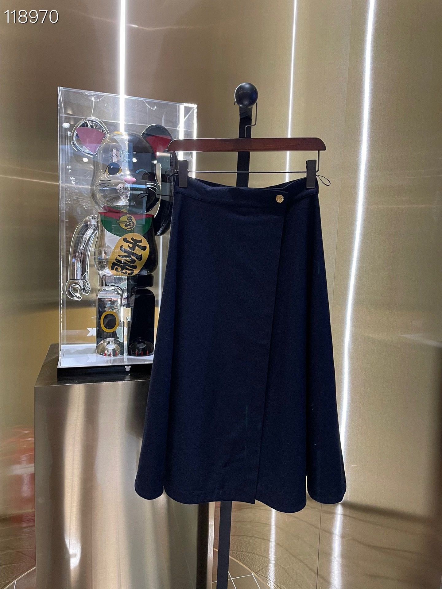 Celine Celine 078654M Blue Wool Midi Skirt Size 36" / US 14 / IT 50 - 1 Thumbnail